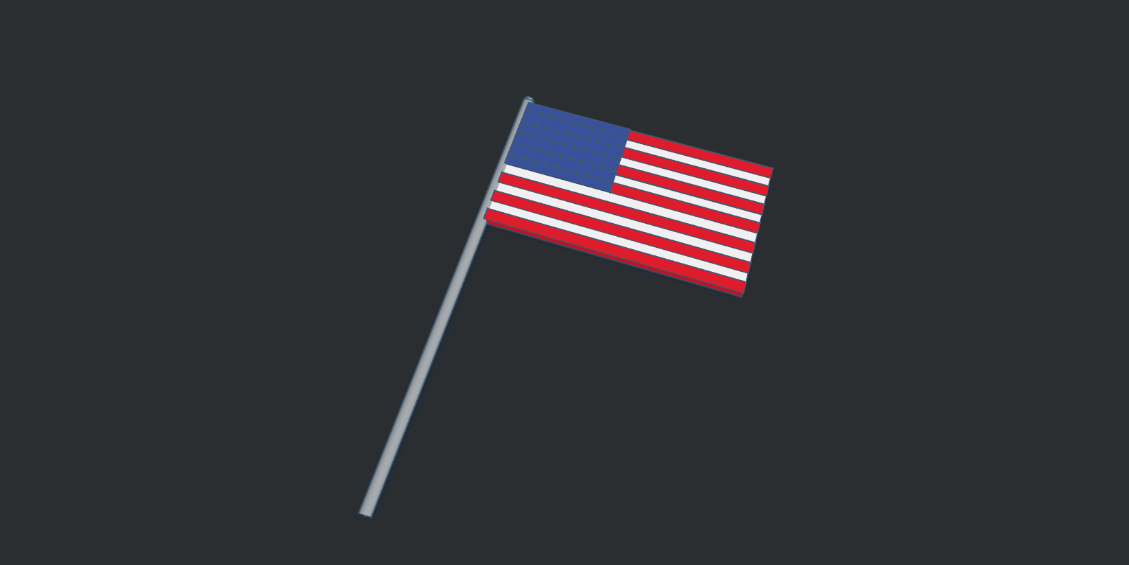 Multicolor American Flag with stand no MMU/AMS