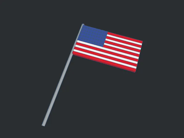 Multicolor American Flag with stand no MMU/AMS