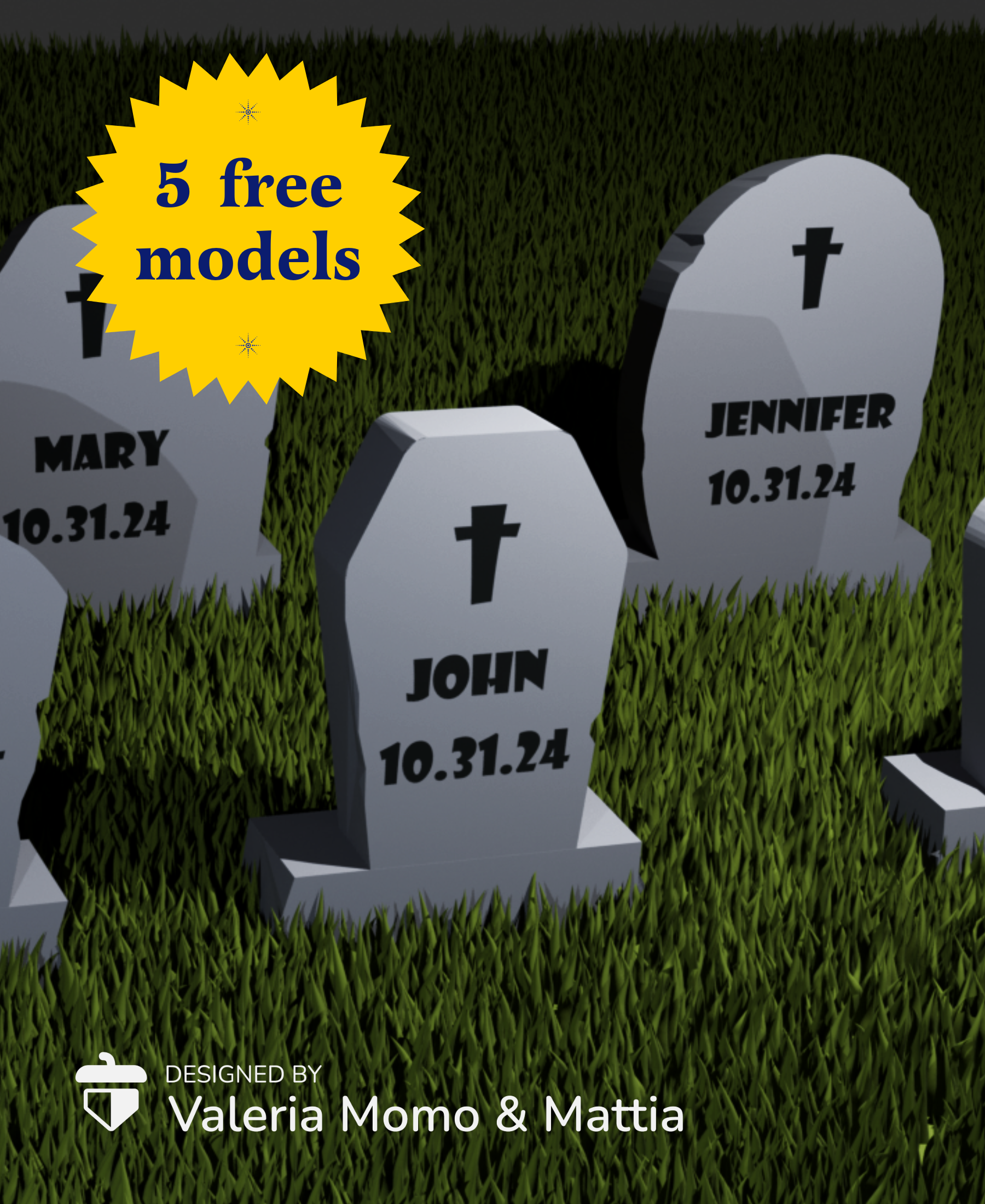 Gravestone Halloween Customizable (reverse print)
