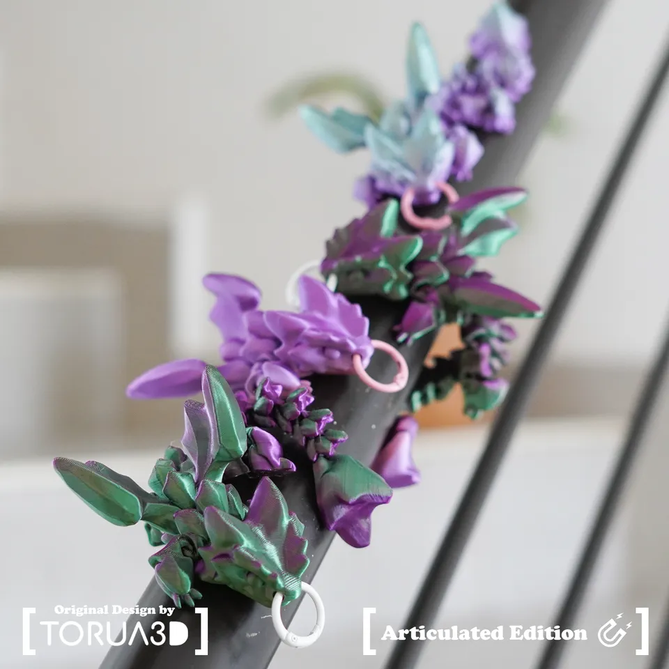 Articulated Dragon 034 (Medium Version – Keychain & Magnetic) by