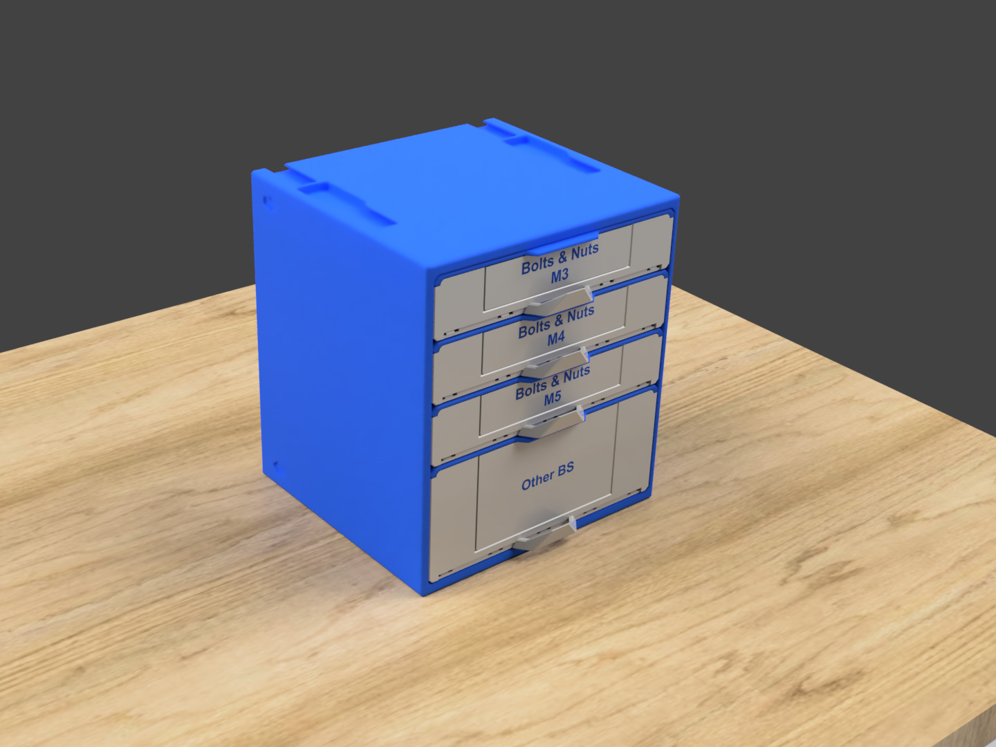 Yet Another Modular Small Parts Organizer System
