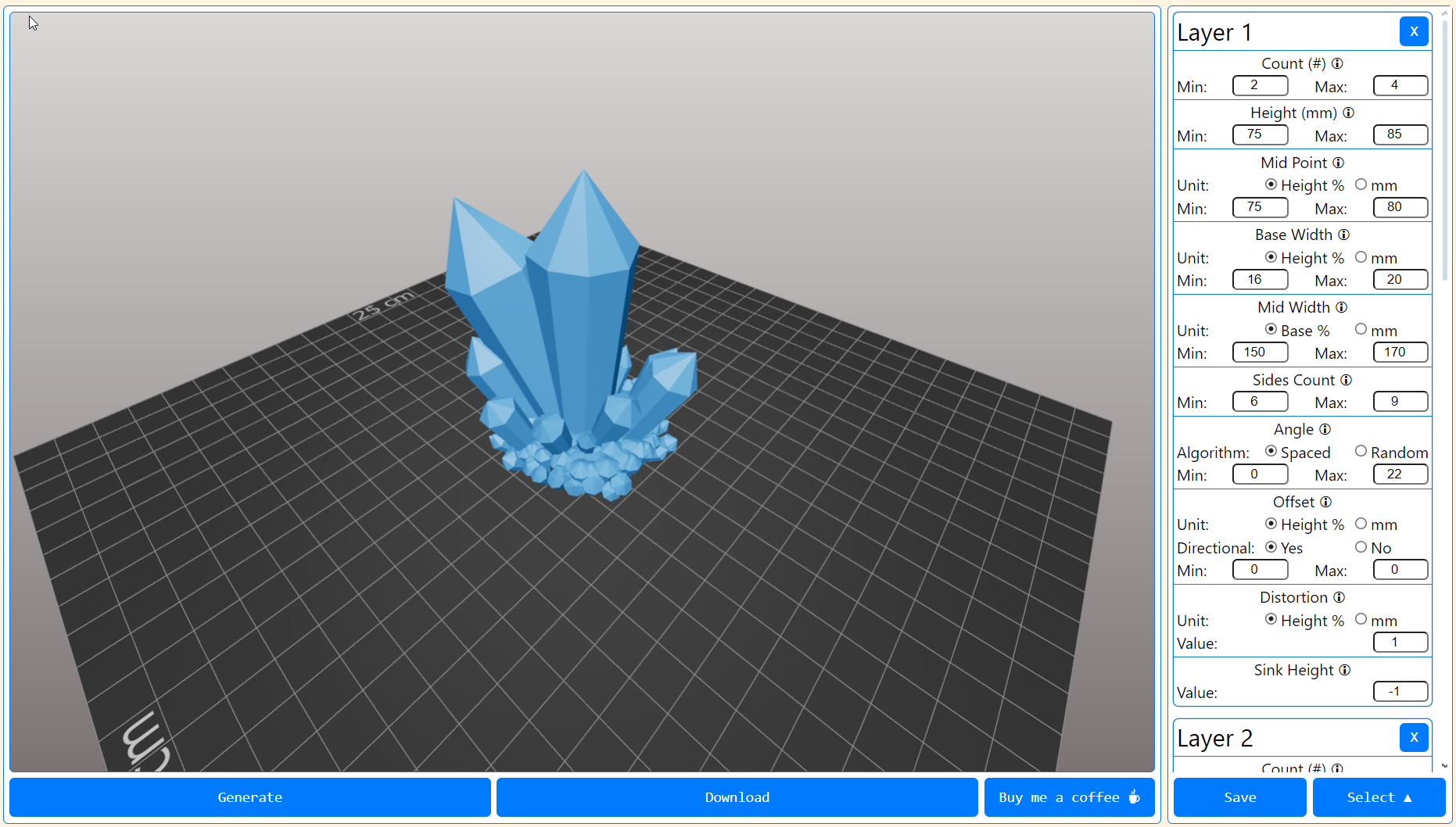 Miniatura 6 do modelo 3D Crystal Generator (website)