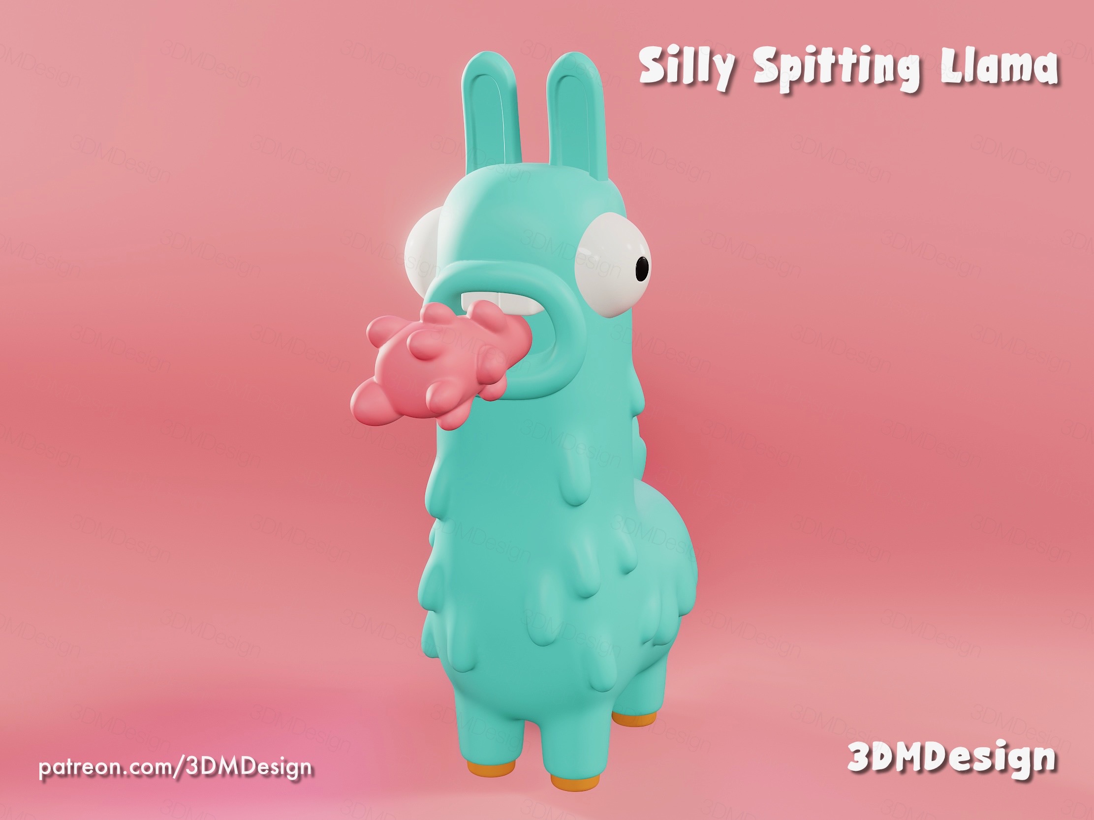 Miniatura 3 do modelo 3D Silly Spitting Llama