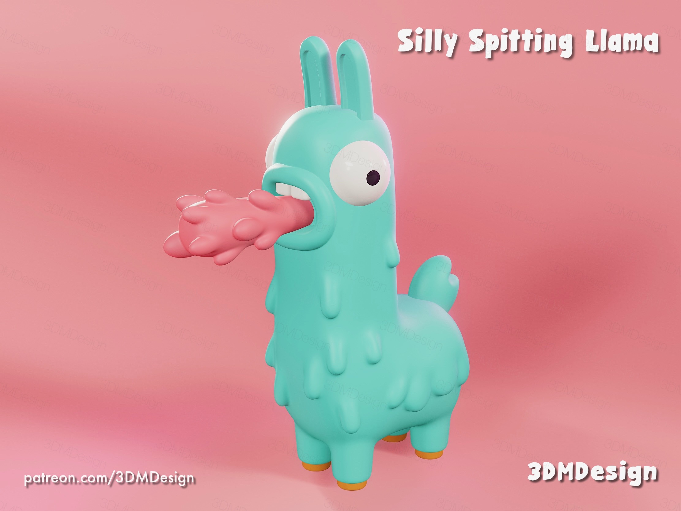 Miniatura 2 do modelo 3D Silly Spitting Llama