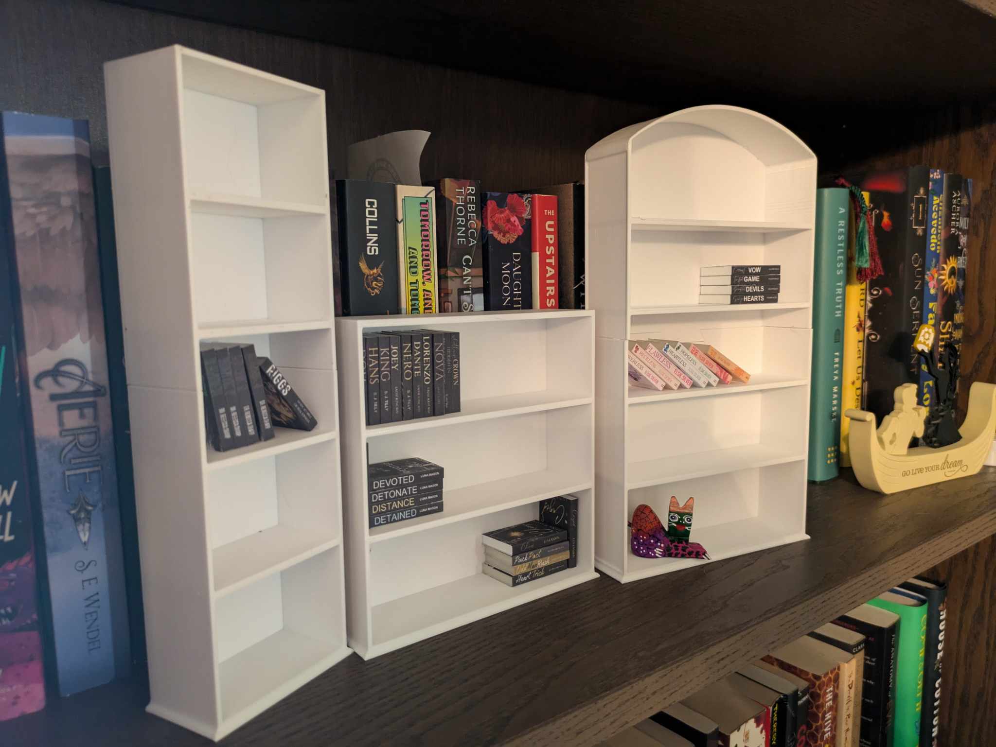 Miniature Bookshelves with Book Blanks for Crafts