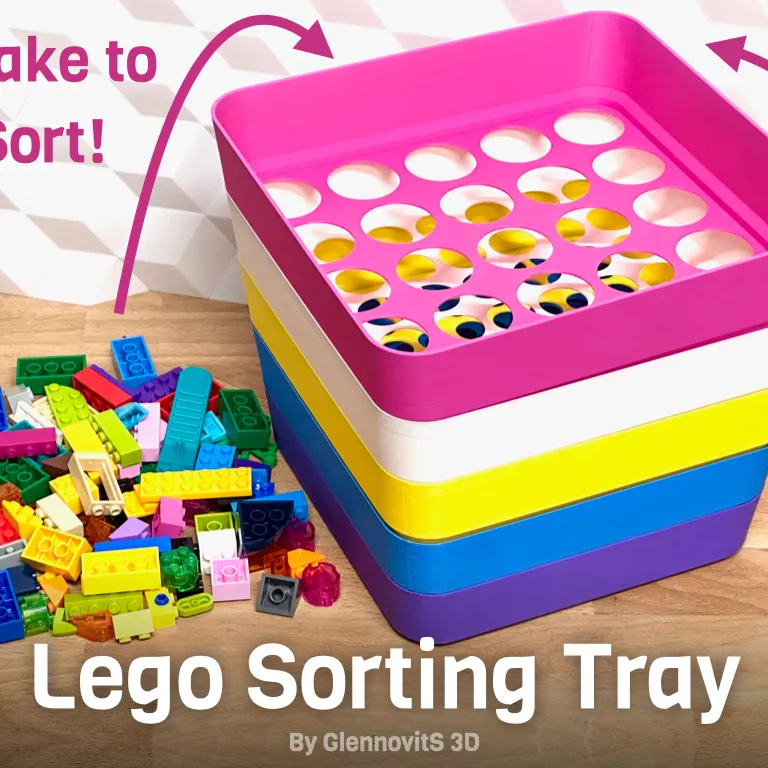 Lego Sorting Tray stackable compact brick organizer by GlennovitS 3D Download free STL model Printables