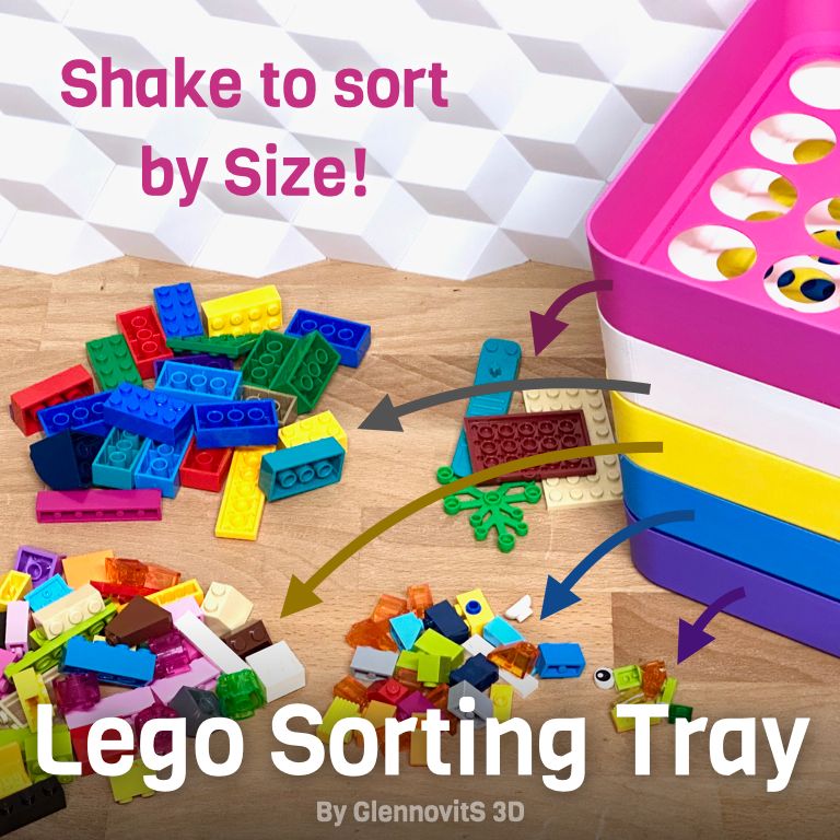 Lego Sorting Tray (stackable compact brick organizer) by GlennovitS 3D ...