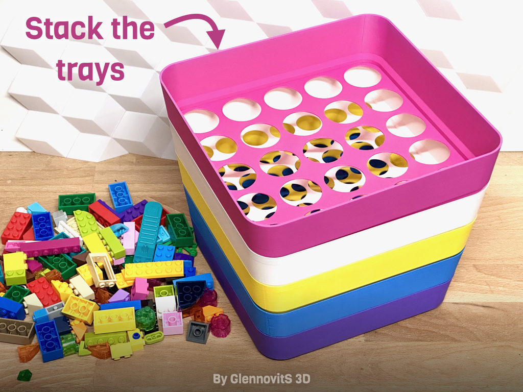 Miniatura 9 do modelo 3D Lego Sorting Tray (stackable compact brick organizer)