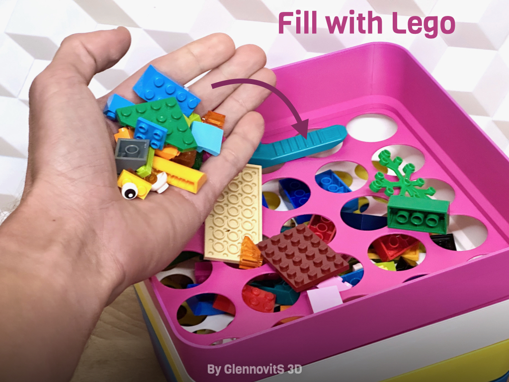 Miniatura 4 do modelo 3D Lego Sorting Tray (stackable compact brick organizer)