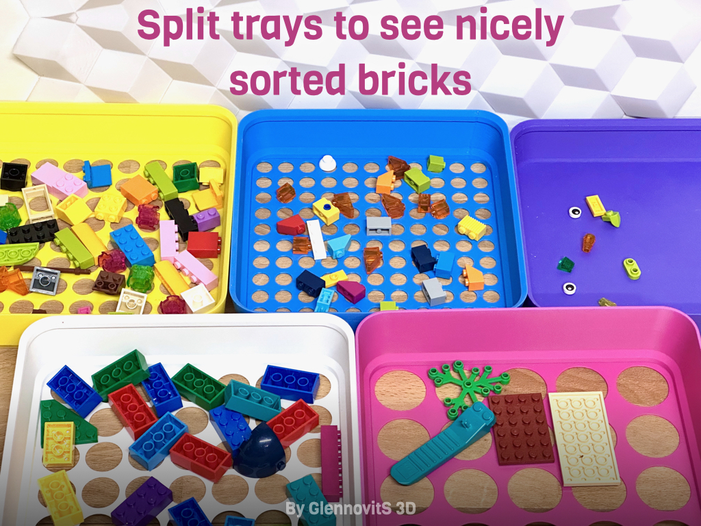 Miniatura 6 do modelo 3D Lego Sorting Tray (stackable compact brick organizer)