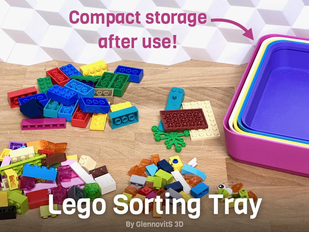 Miniatura 3 do modelo 3D Lego Sorting Tray (stackable compact brick organizer)