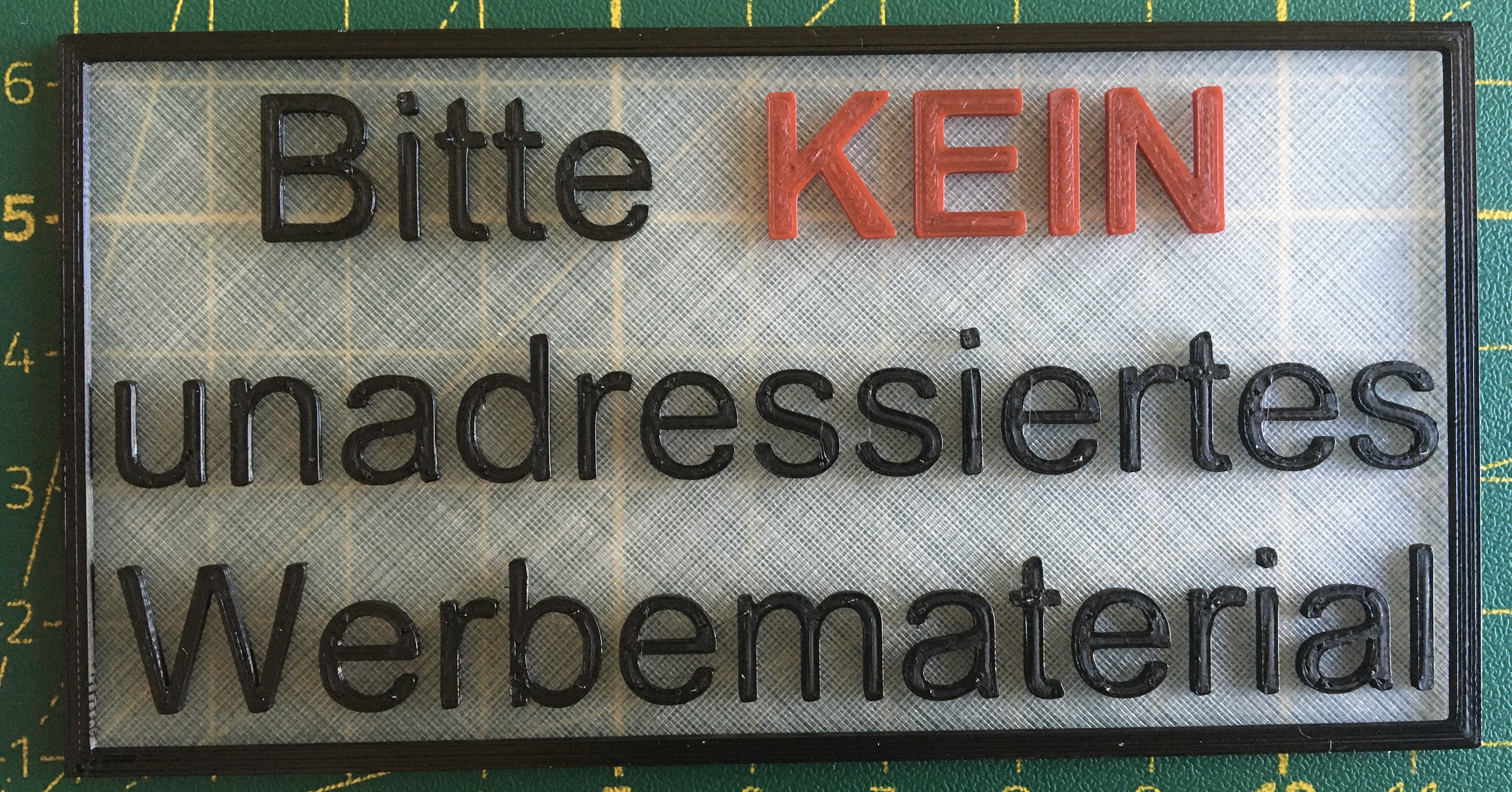 Bitte KEIN unadressiertes Werbematerial