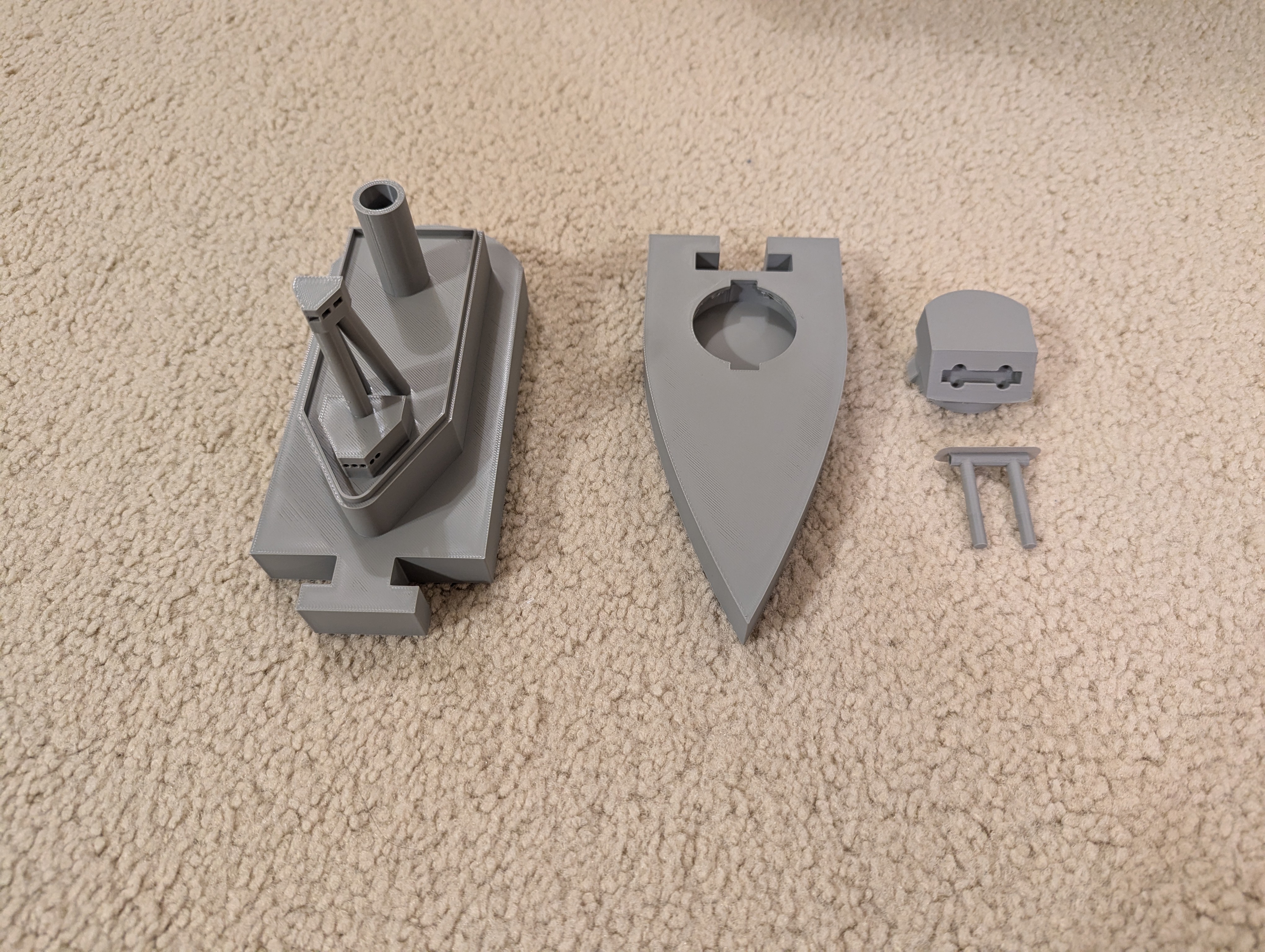 Simple Naval Monitor Warship (Snap Fit Turret and Hull) — thumbnail 5