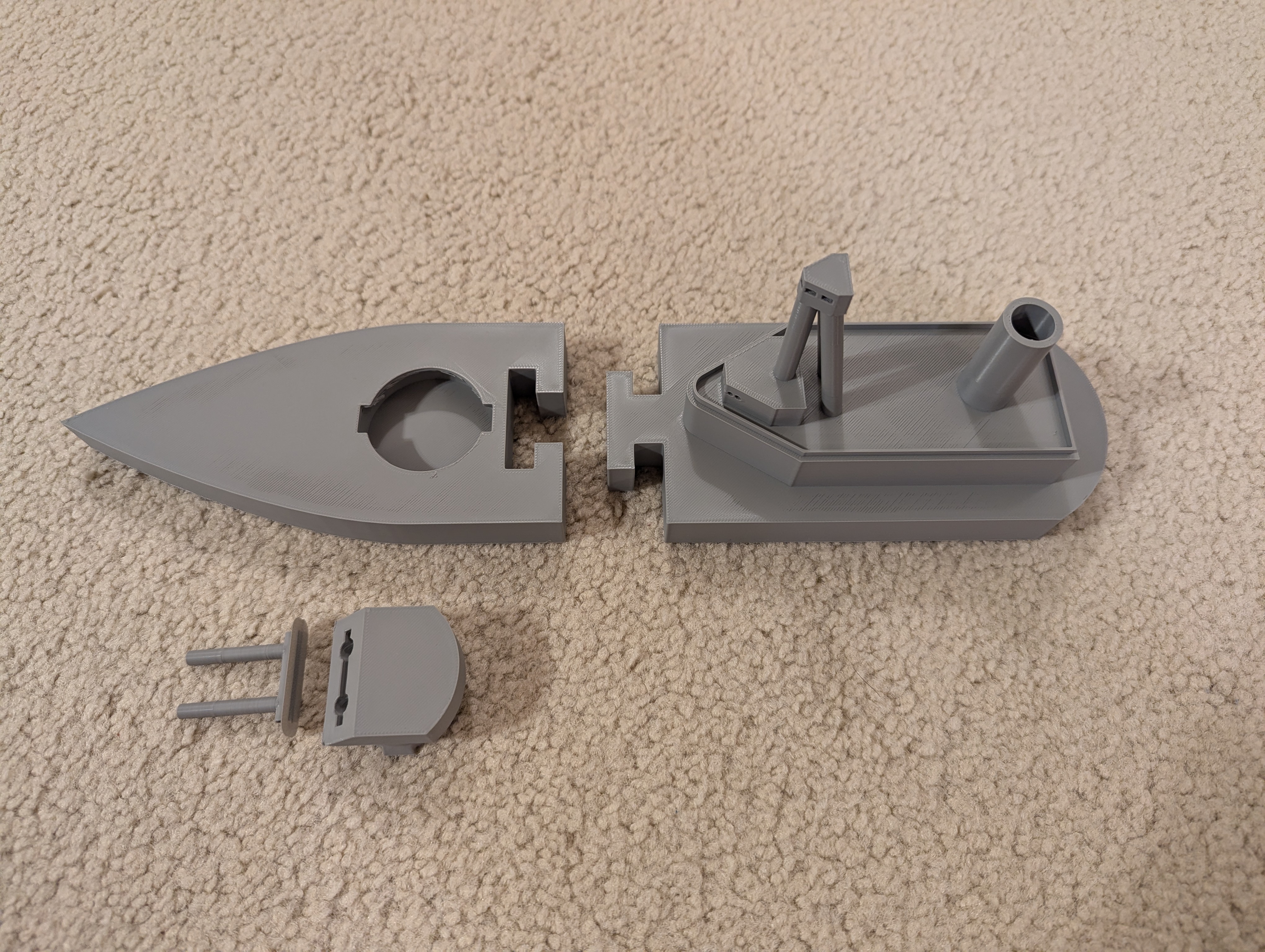 Simple Naval Monitor Warship (Snap Fit Turret and Hull) — thumbnail 6
