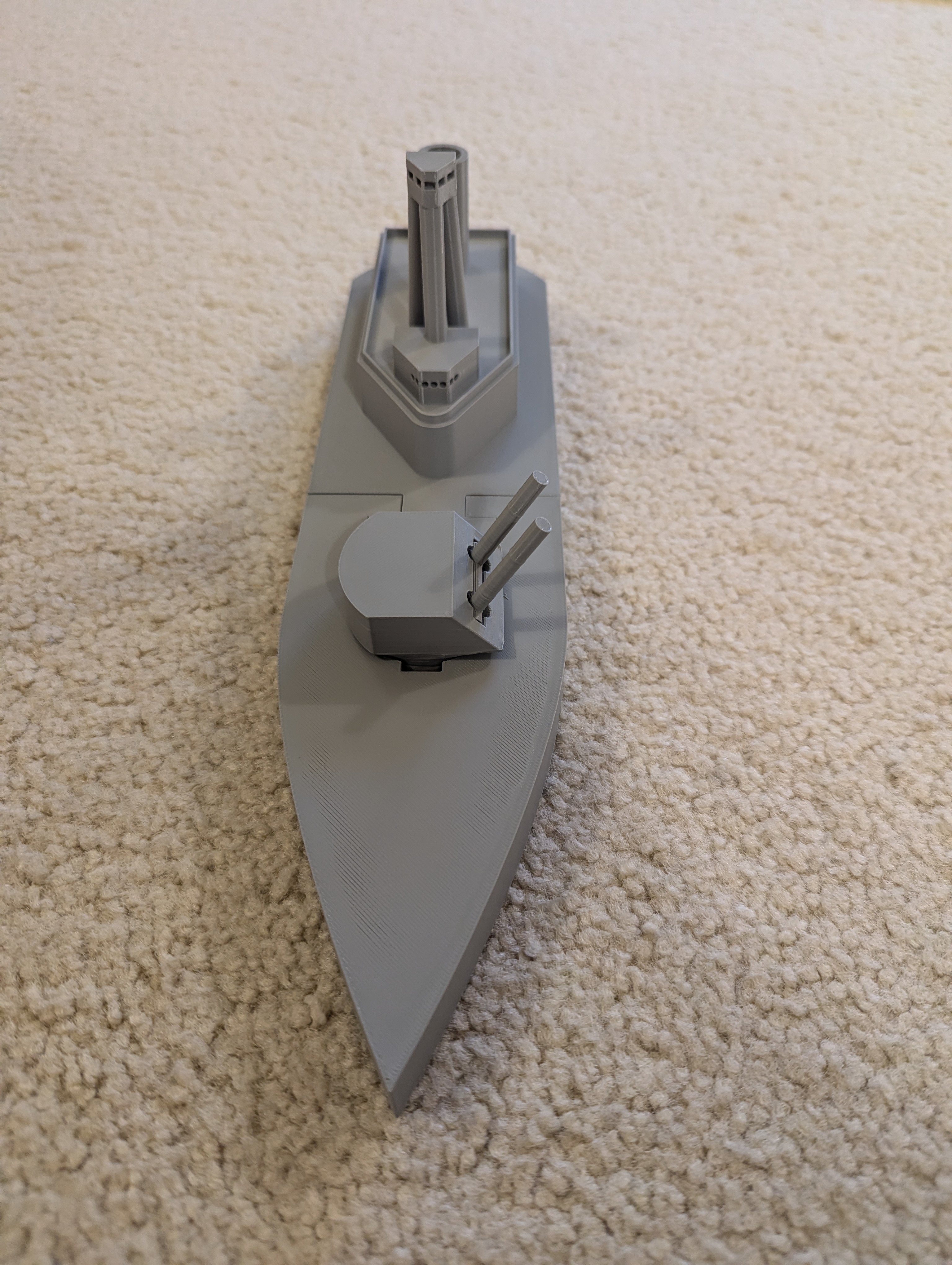 Simple Naval Monitor Warship (Snap Fit Turret and Hull) — thumbnail 4