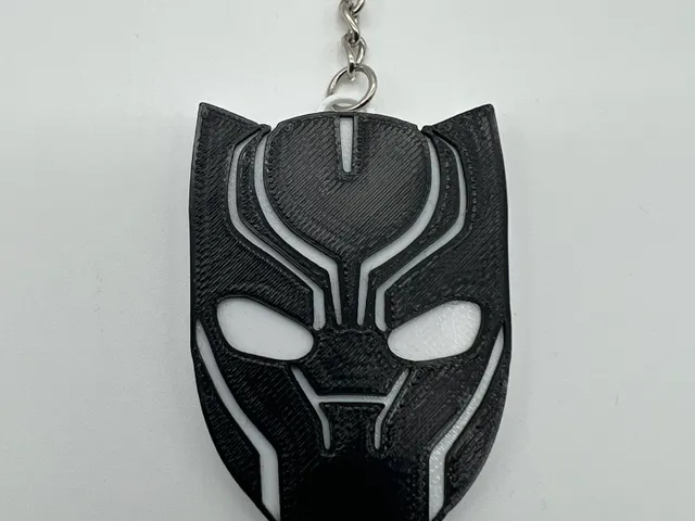 Blank Panther Mask Keychain