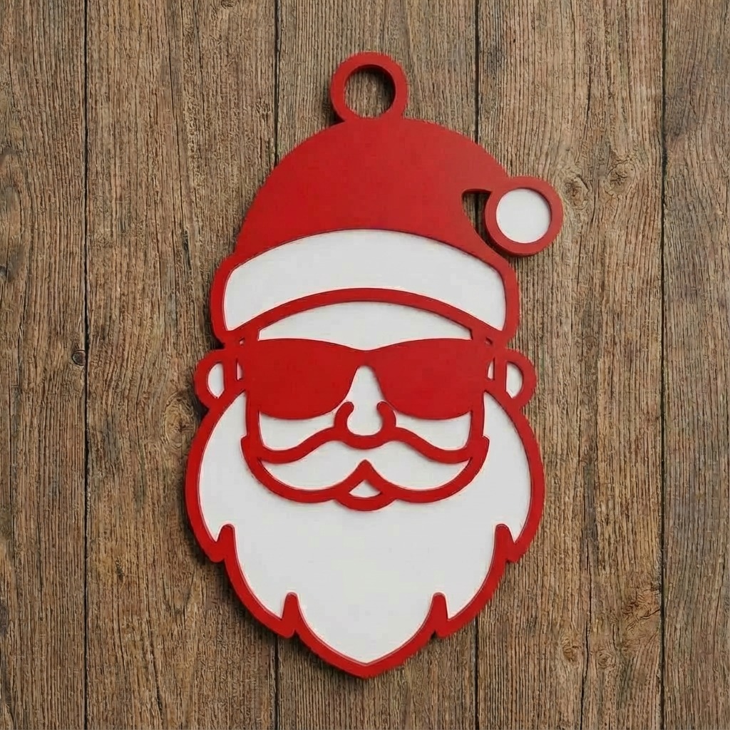 Santa in sunglasses ornament/keychain