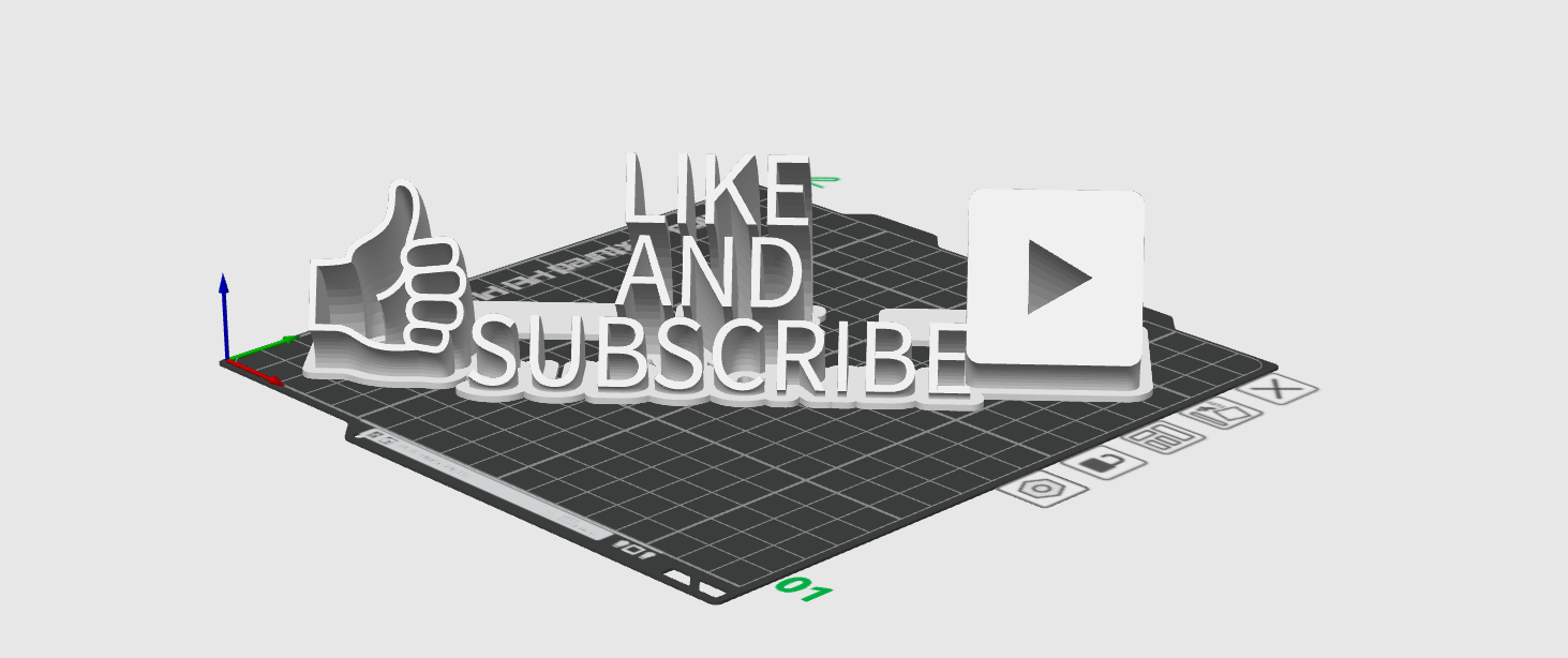 Sweeping 2-line name plate Like And Subscribe with paly button and thumbs up emoji.