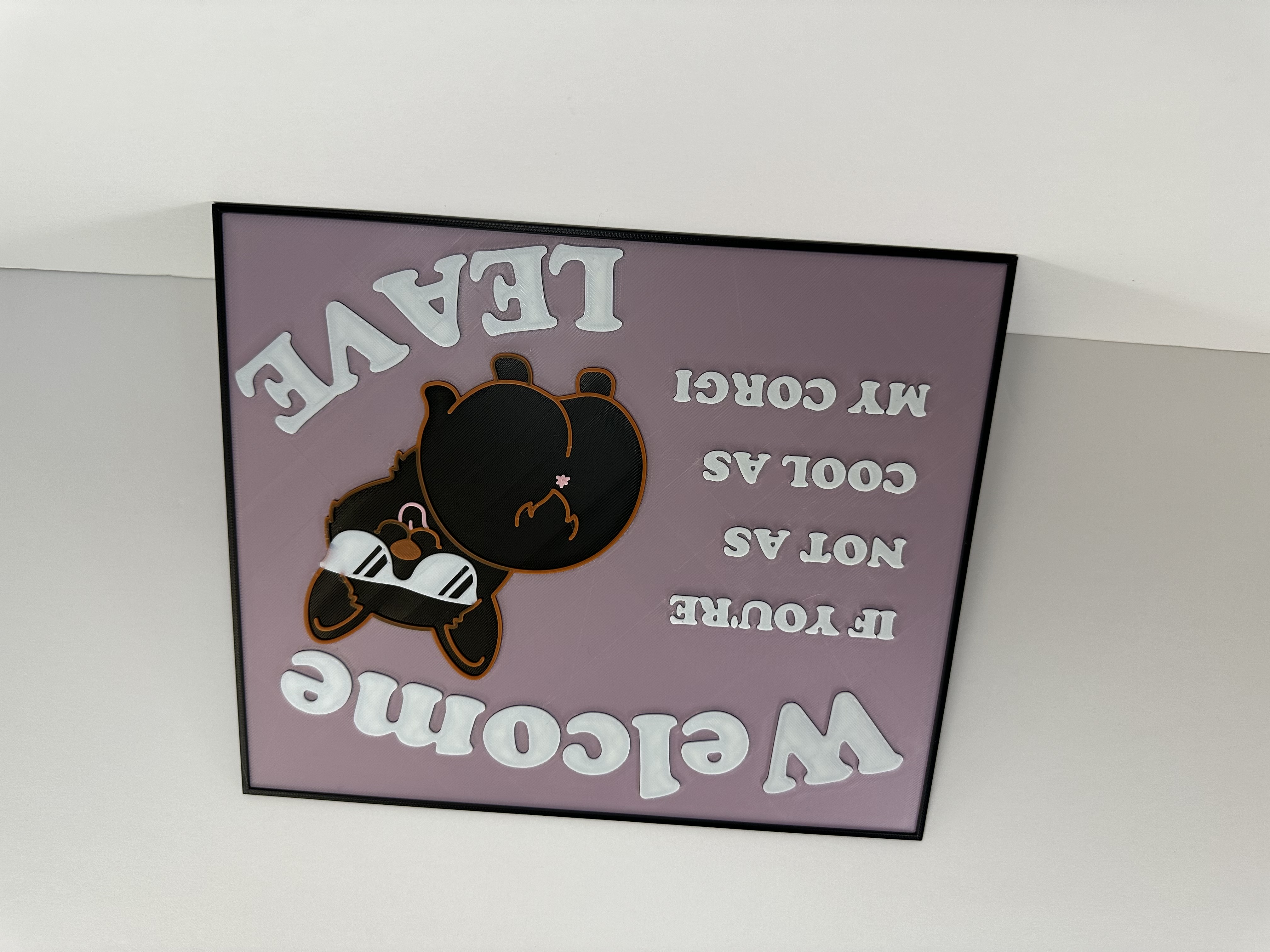 Corgi Funny Welcome Sign