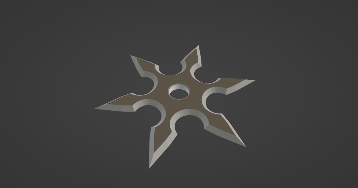 Six blade shuriken (corrected) by JD | Download free STL model ...