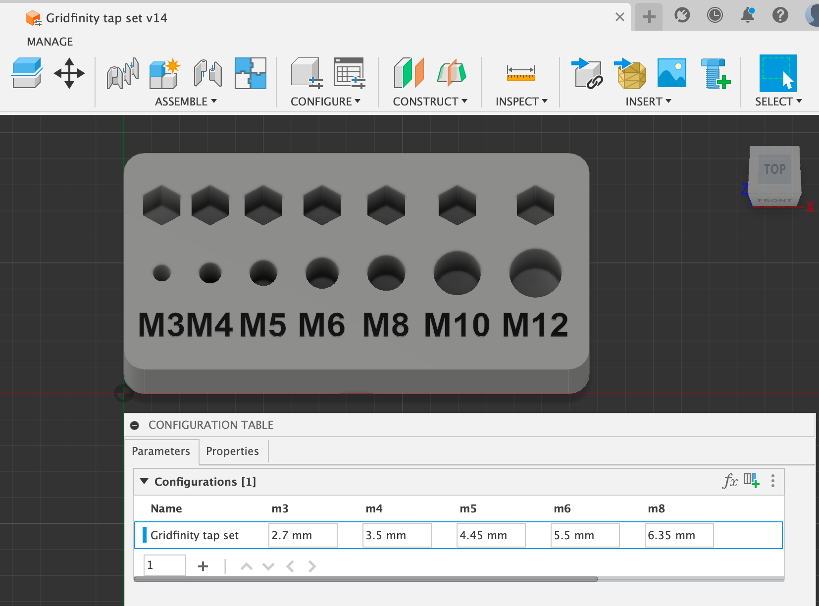 Miniatura 2 do modelo 3D Gridfinity Tap Tool and Socket Bit Holder (Parametric)
