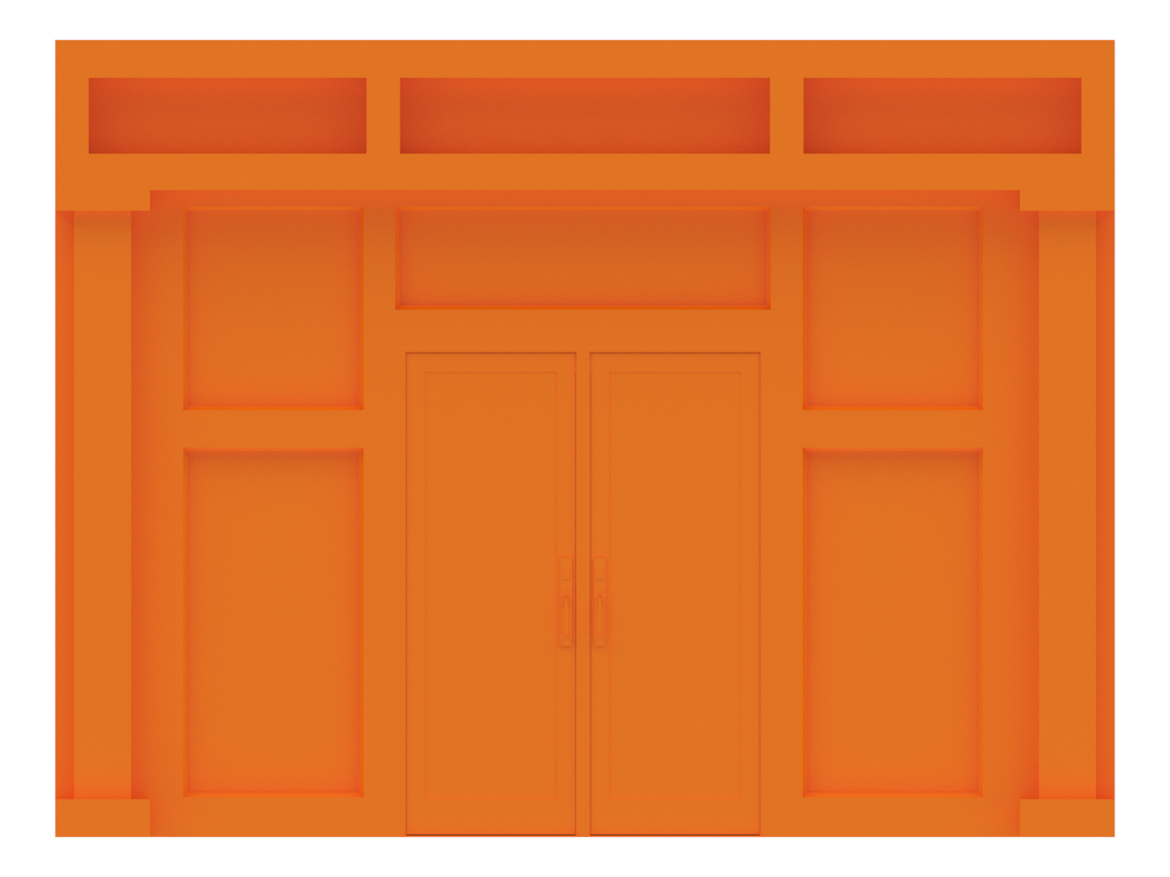 Scale Modular Building Rectangular Storefront