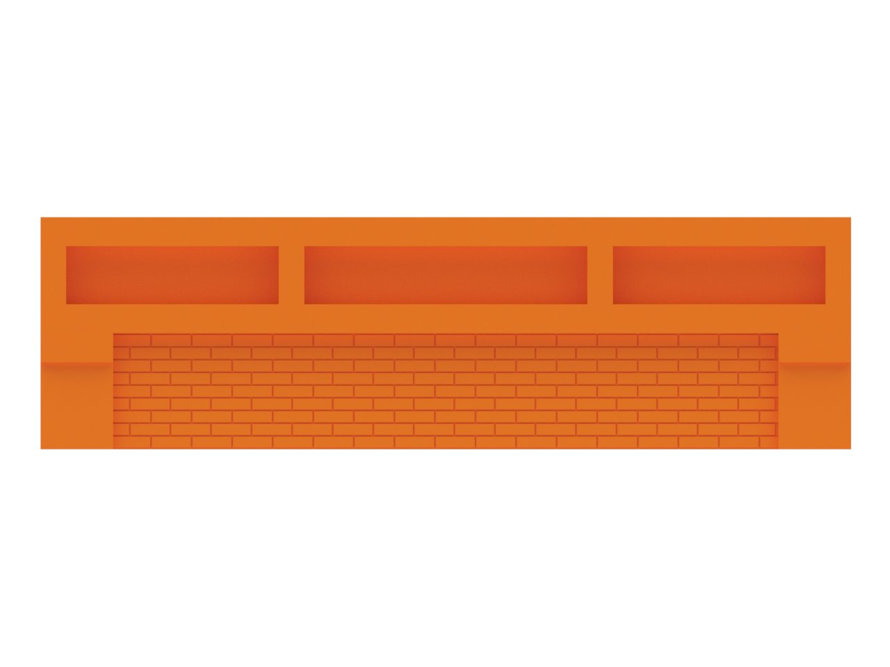 Scale Modular Masonry Building Rectangular Top