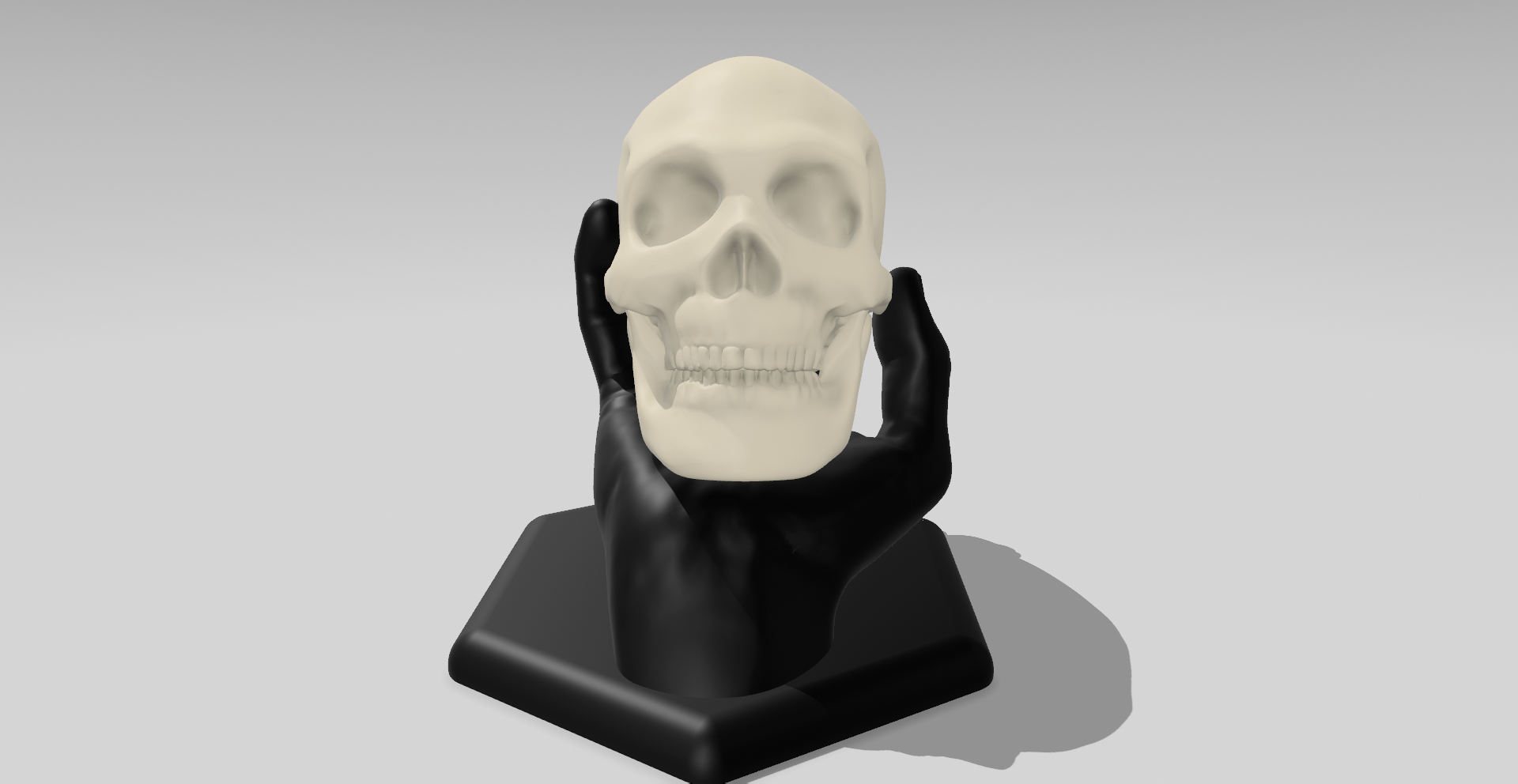 Eternal Embrace: The Hand and Skull Duo