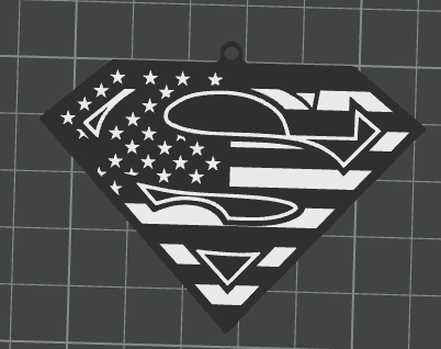 Thin Blue Line Superman Keychain