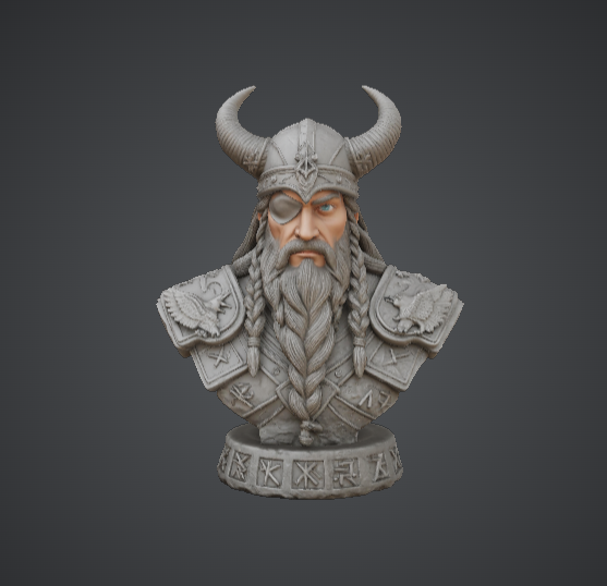 Viking Warlord Bust – Norse Warrior with Horned Helmet