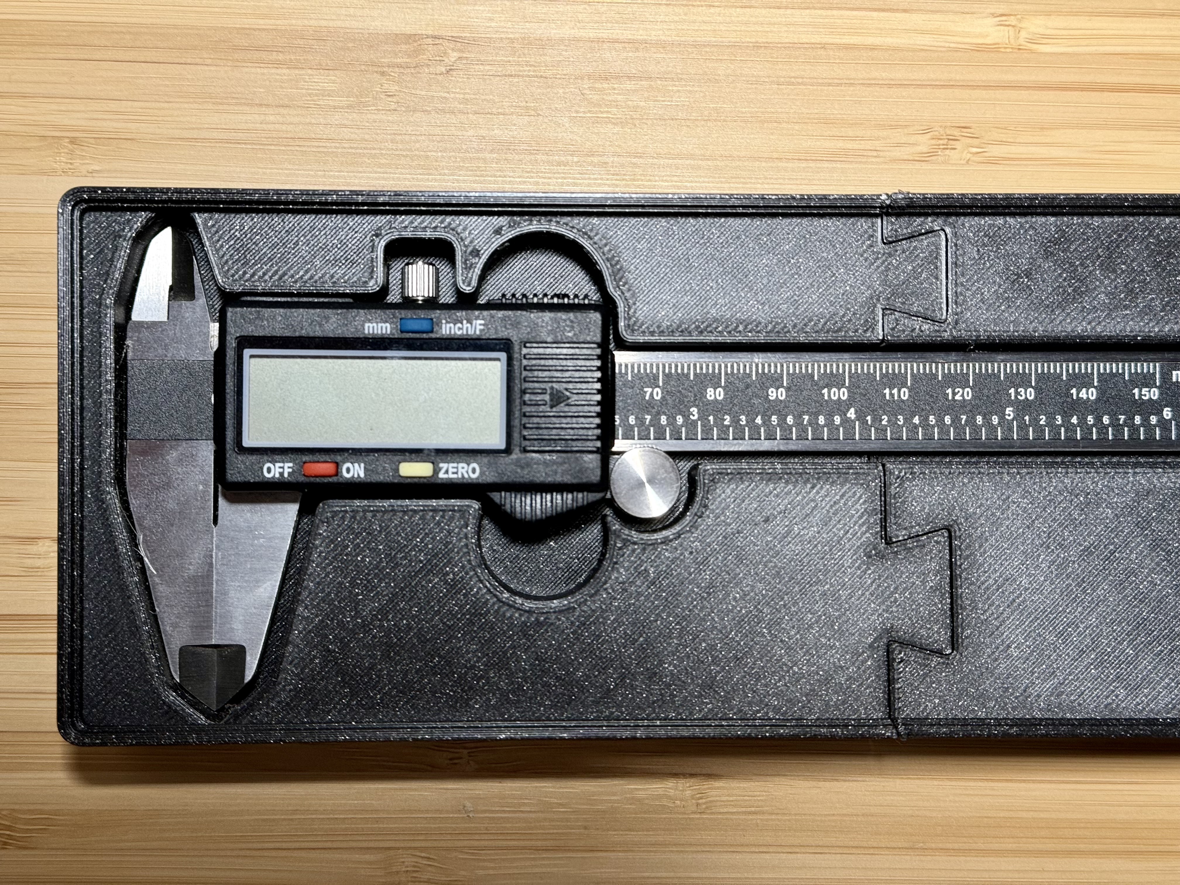 Gridfinity calipers holder (split w/ dovetail)