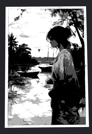 girl standing near of the boat