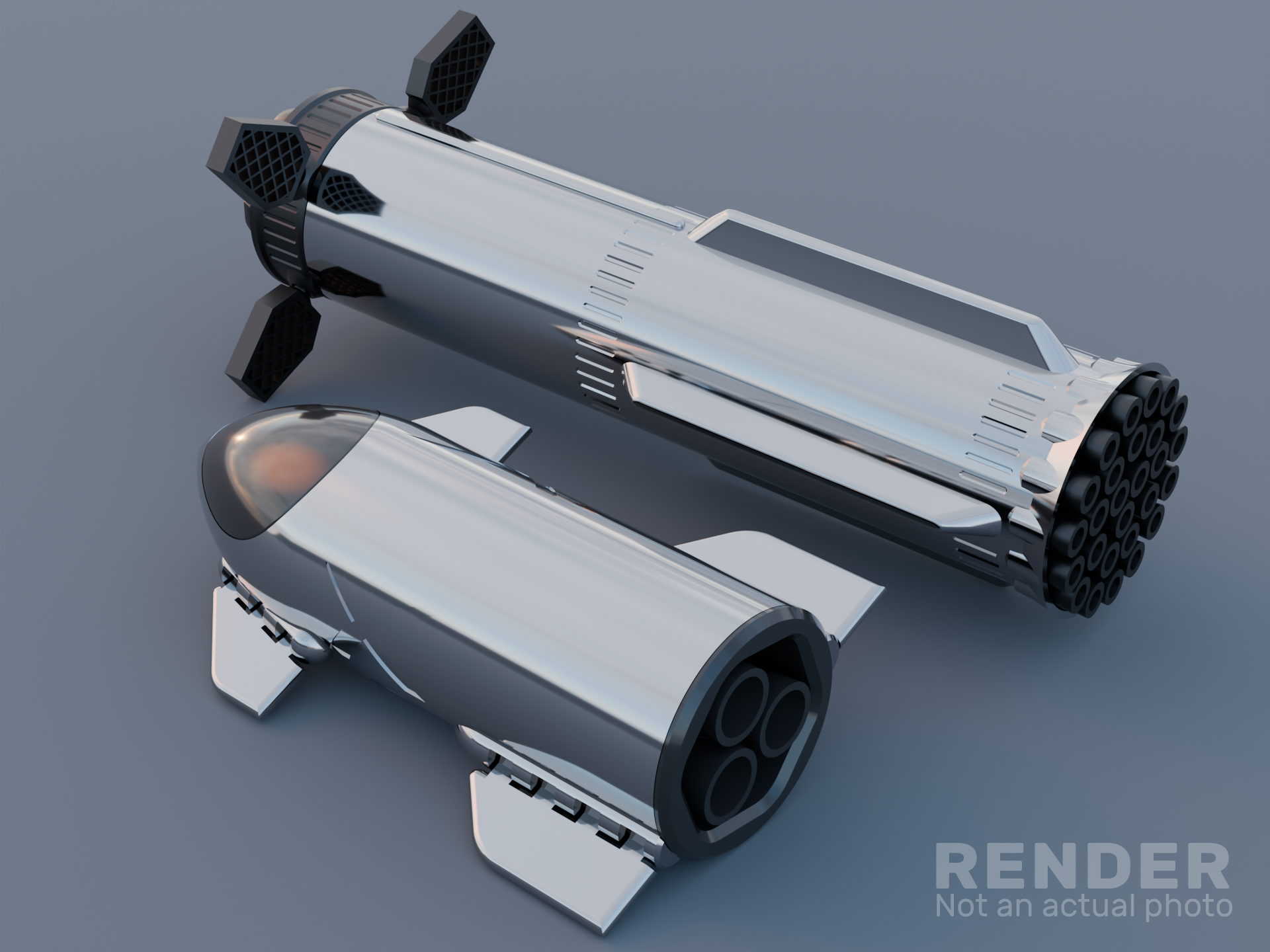 Articulated Starship + SuperHeavy Booster