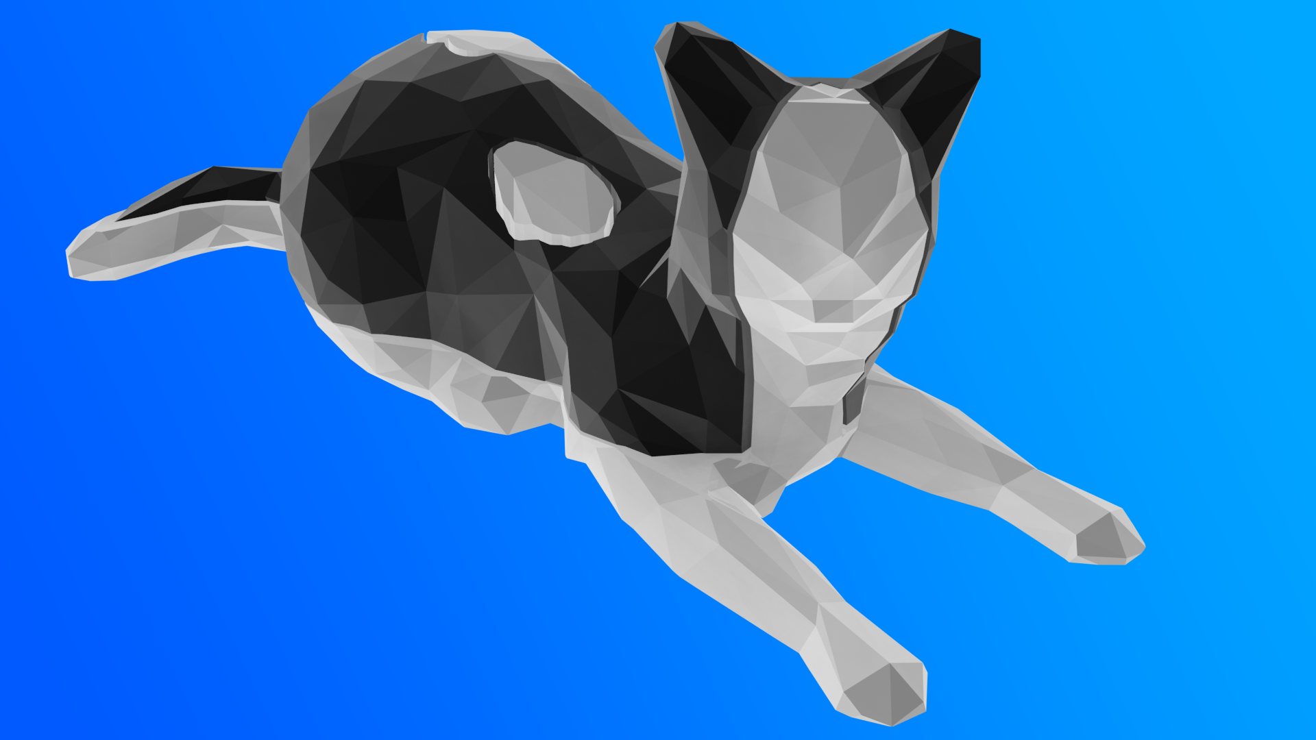 Low Poly Cat (Single Extruder - Dual Colors)