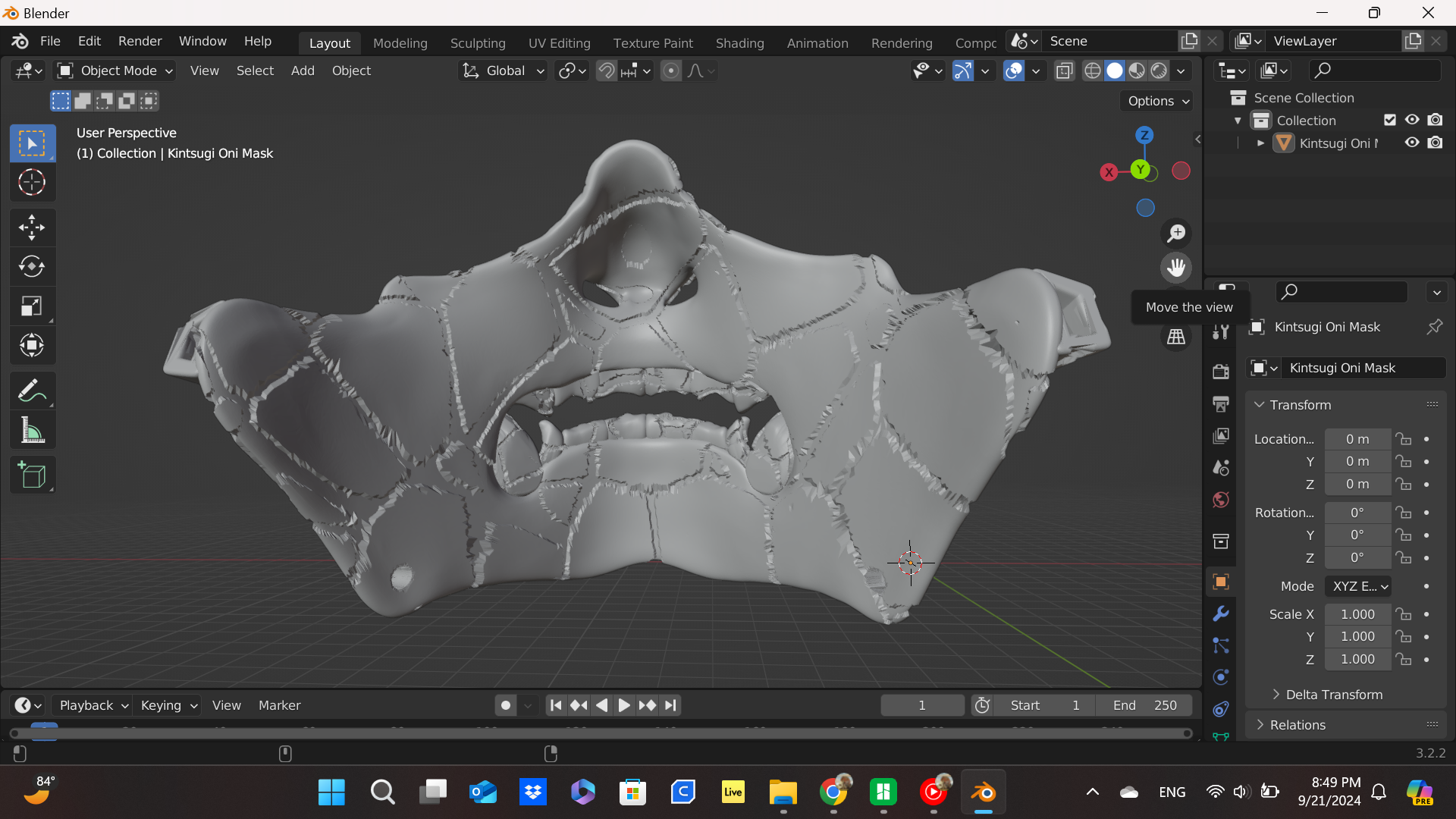 Miniatura 4 do modelo 3D Kintsugi Oni Mask