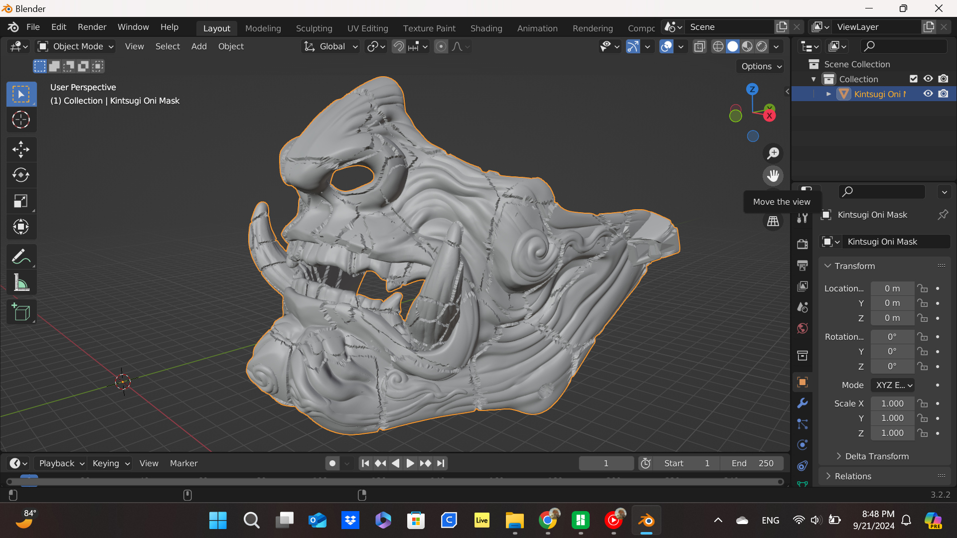 Miniatura 3 do modelo 3D Kintsugi Oni Mask