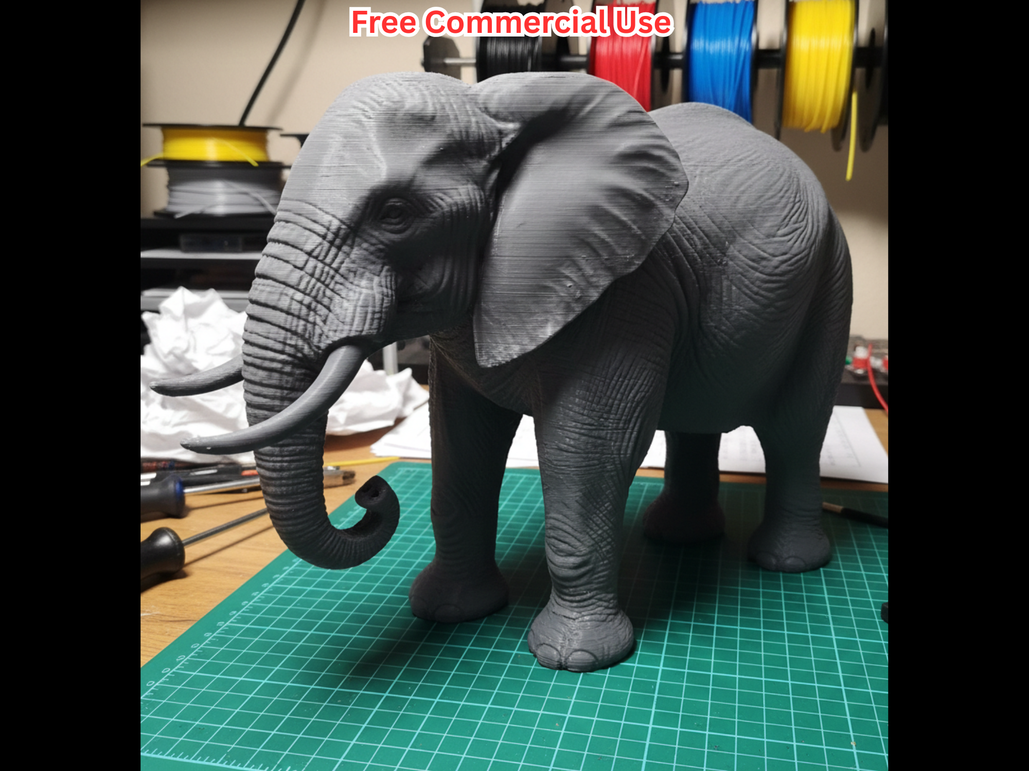 Semi-Realistic African Elephant Statue