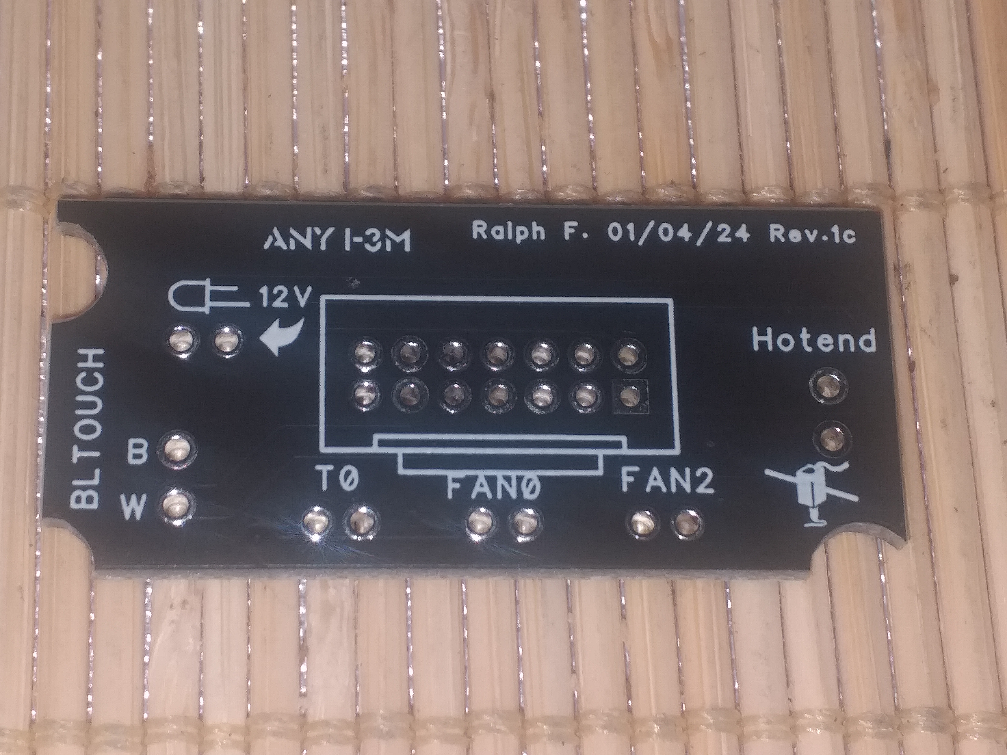Ersatzteil für den Anycubic i3 Mega S 3D-Drucker – Hotend Adapter Platine als DIY-Bausatz Anschluss für 12V LED und BL-Touch