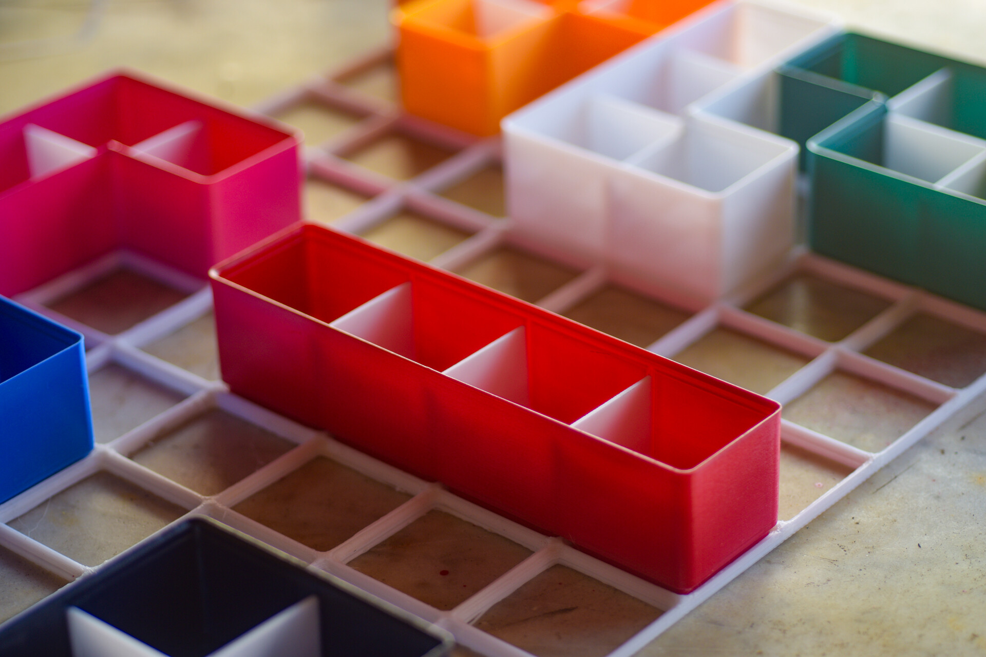 Gridfinity Tetrominoes Bins (Tetris) - I - (1/7), removable dividers, stackable