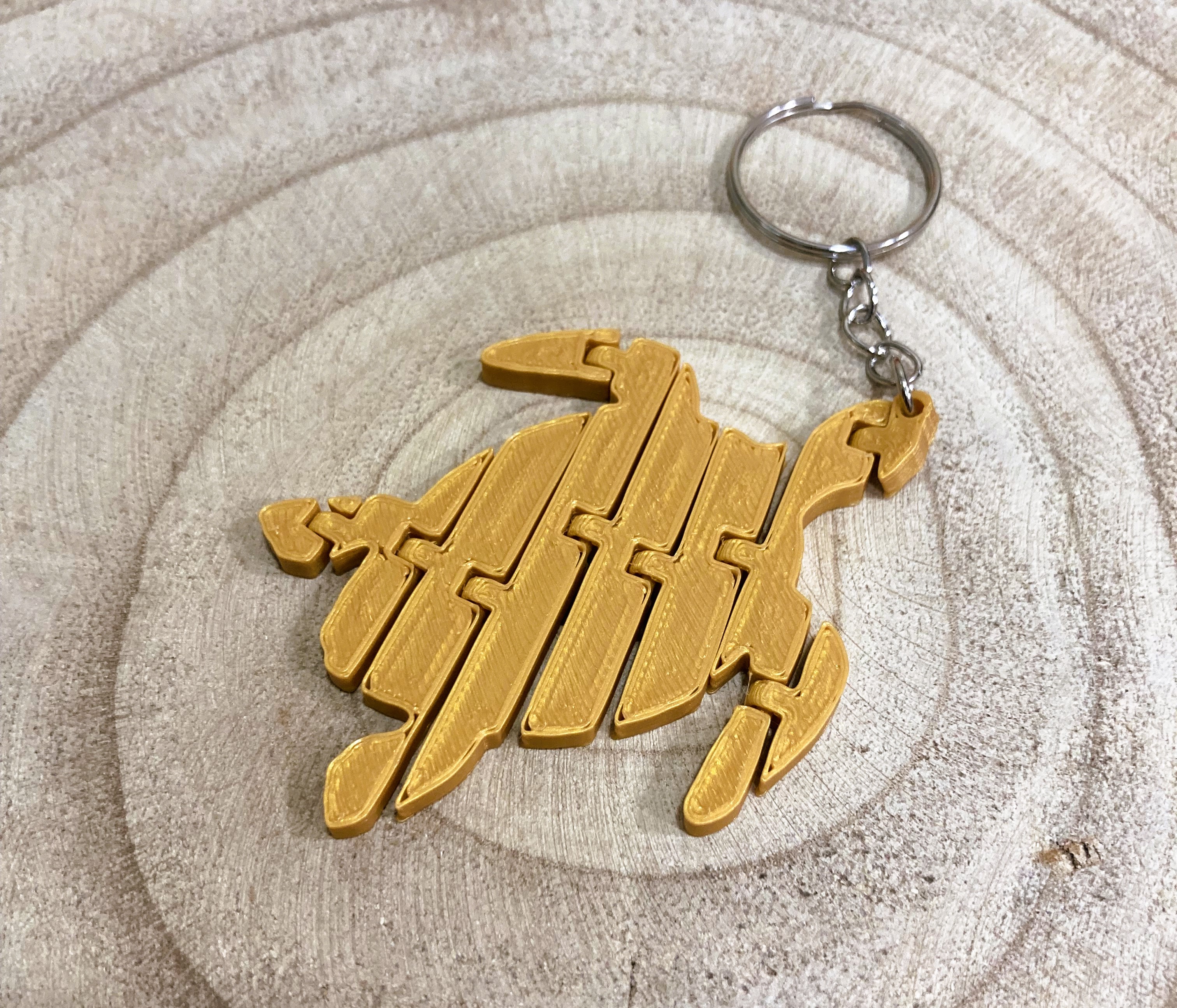 Miniatura 2 do modelo 3D Articulated turtle keychain