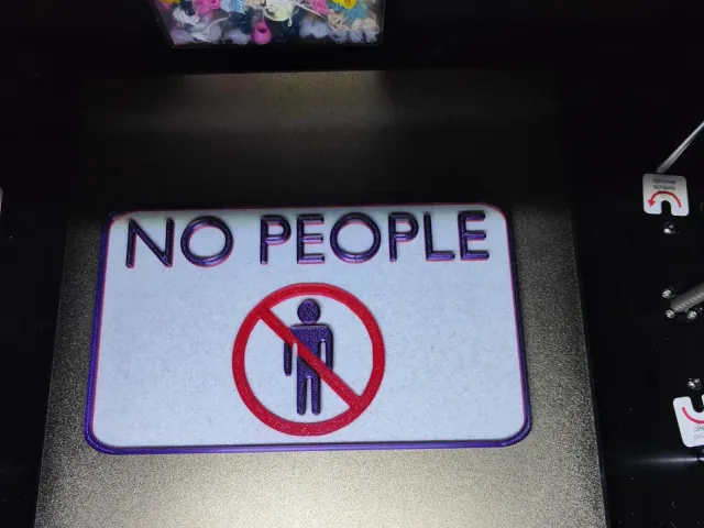 Door sign - no people