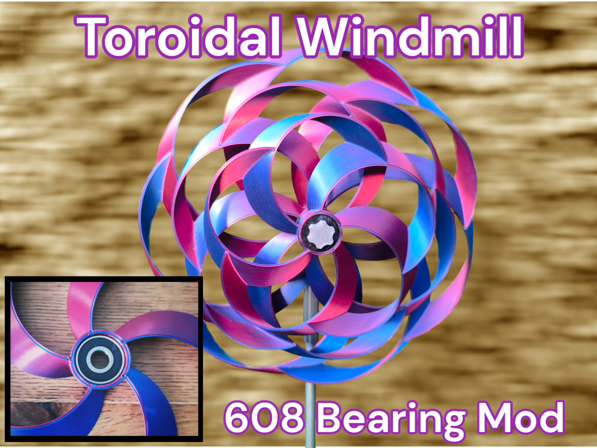 Toroidal Windmill 608 Bearing Mod