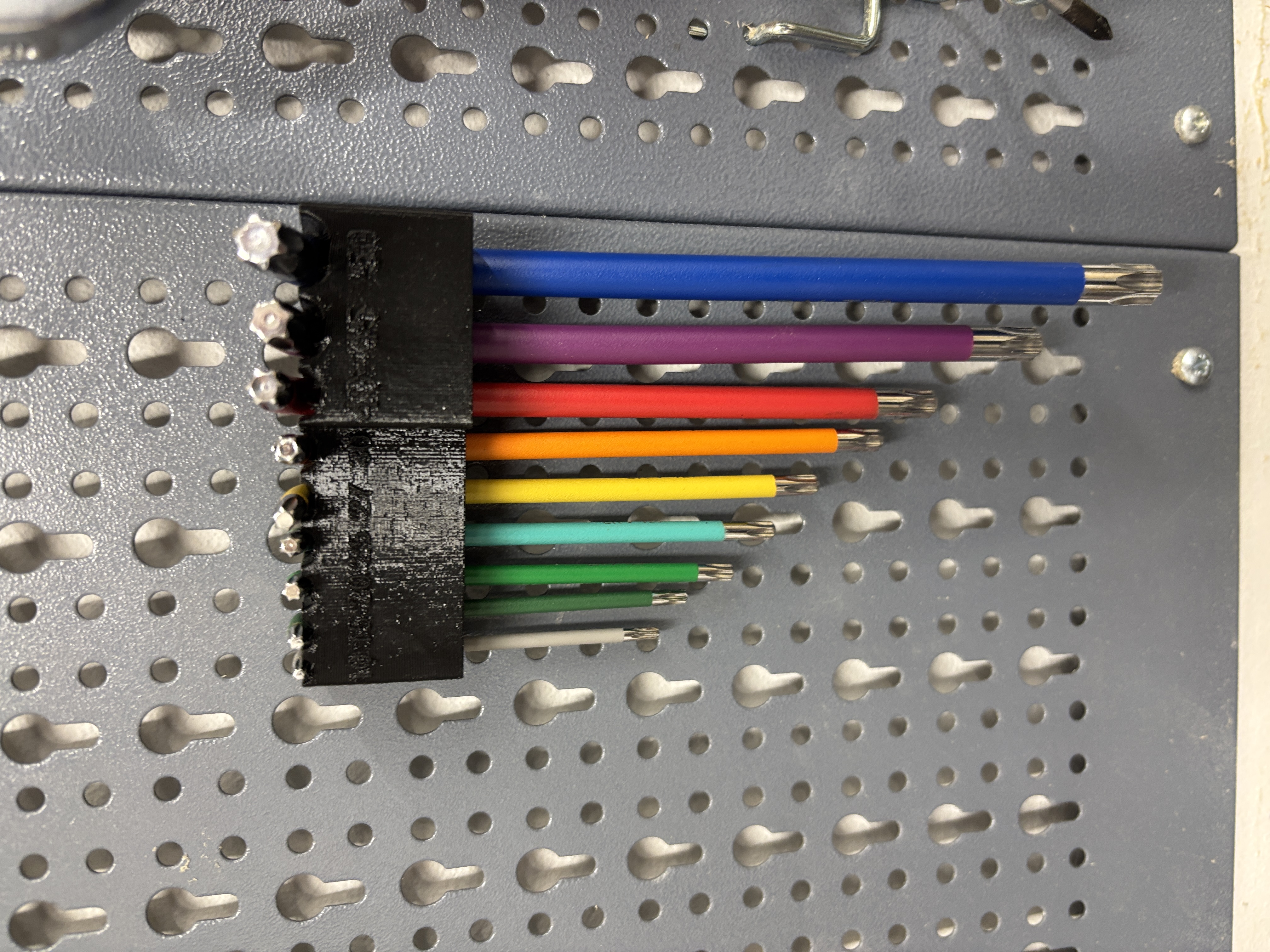Torx wrench pegboard holder