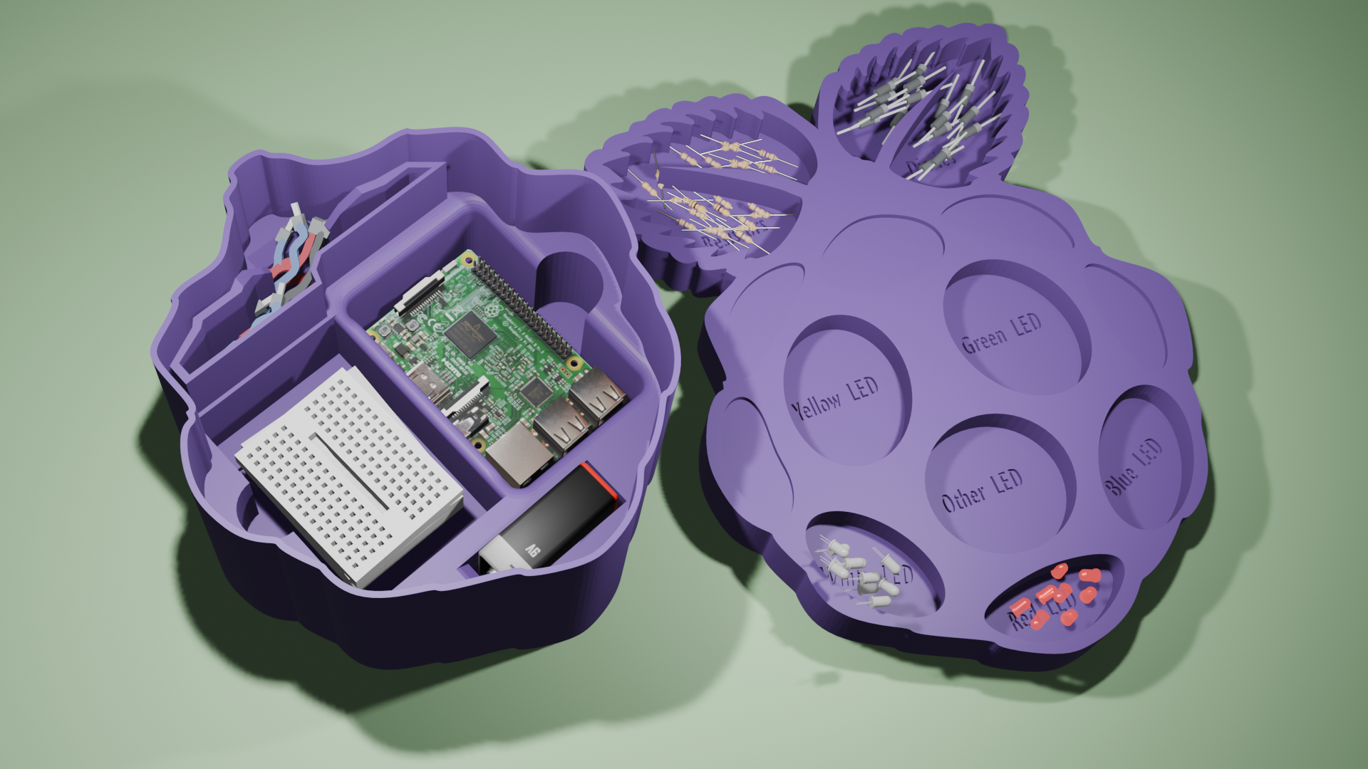 Raspberry Pi Themed Sorting Tray