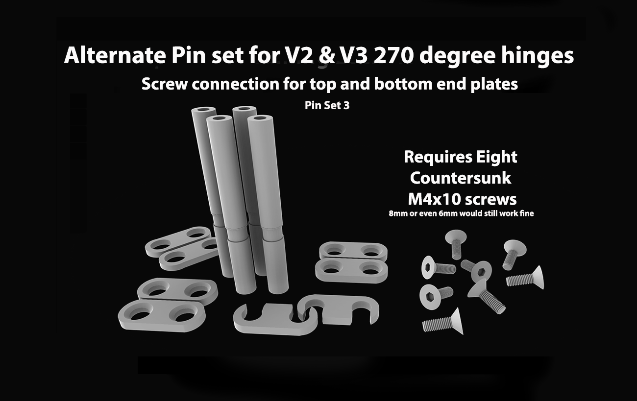 Optional screw type pins for 270 degree hinges (V2&V3)
