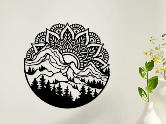 Mandala Mountain Wall Art
