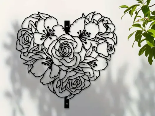 Heart & Rose Wall Art