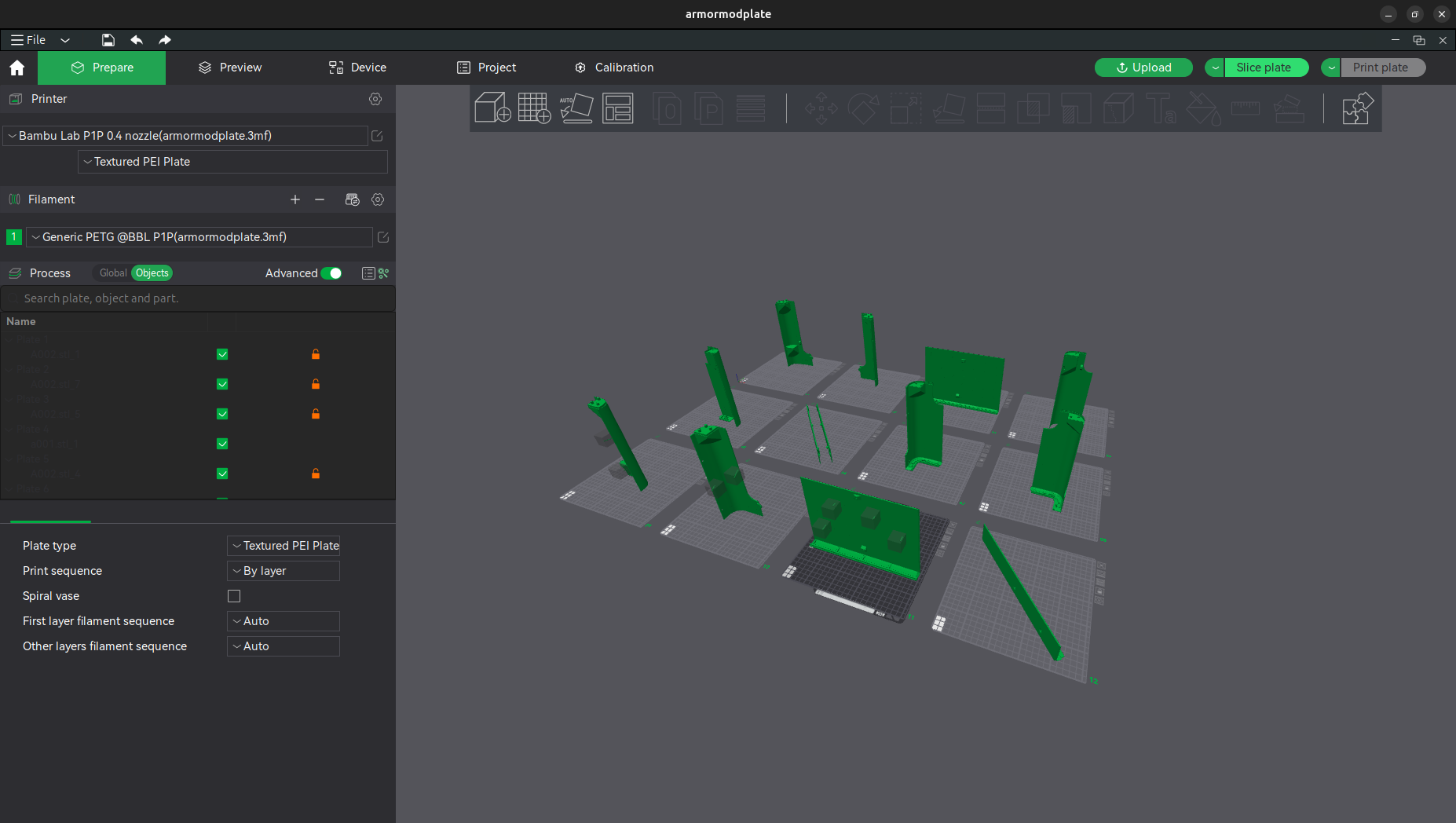 Bambulab P1P Armor Modplate Remix