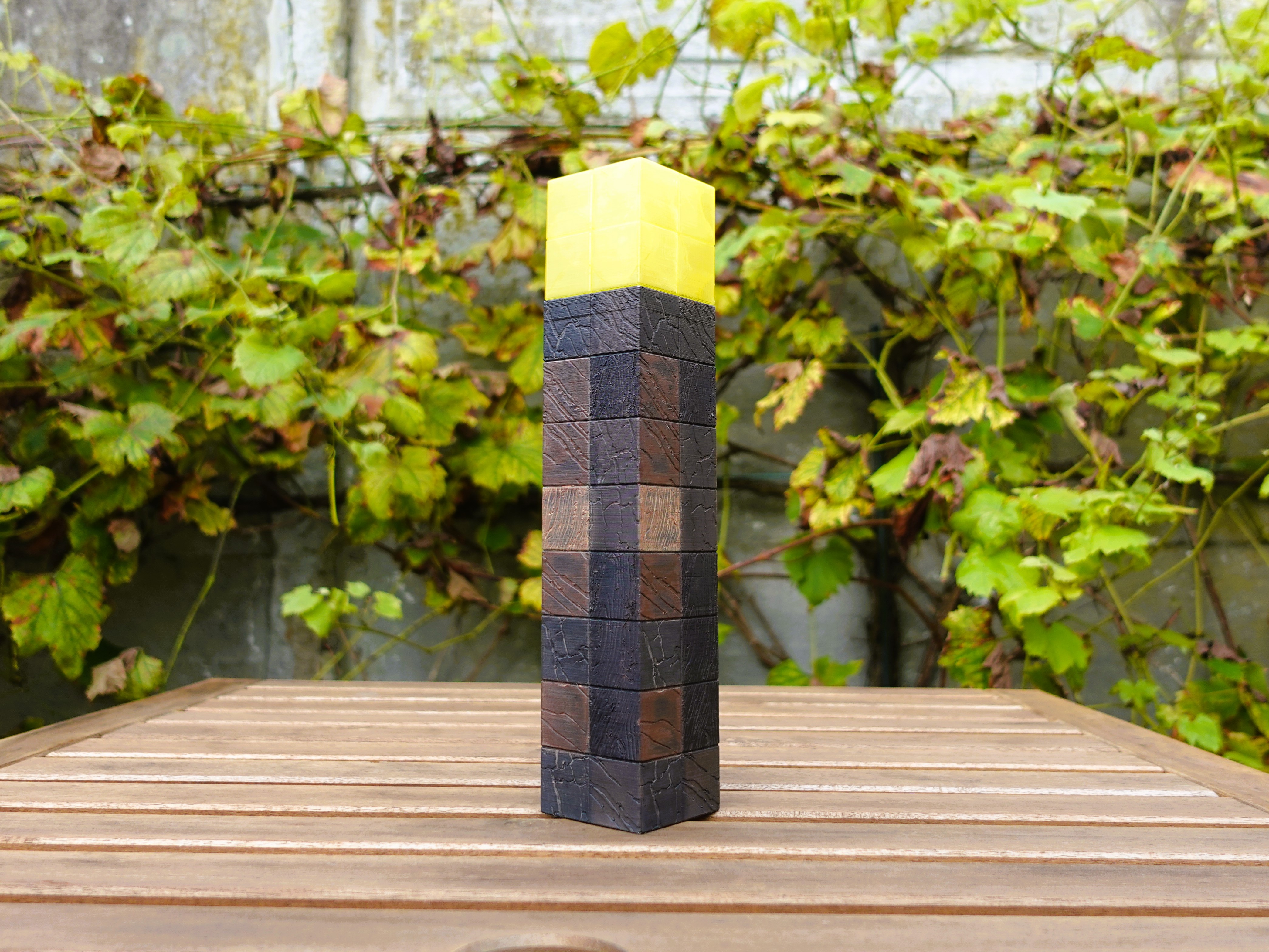Minecraft Torch with Wood Grain (parametric)