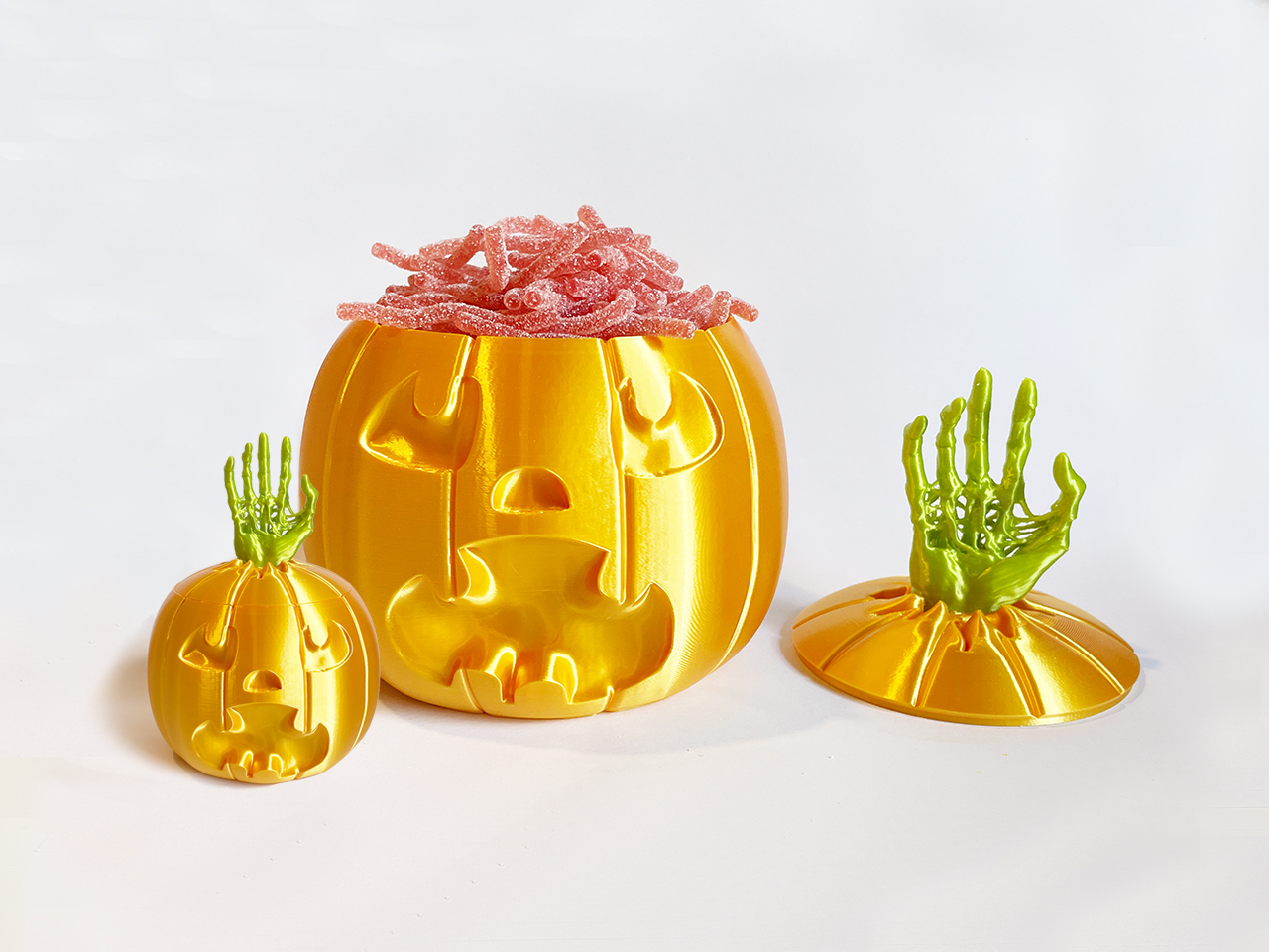 Zombie hand Pumpkin Halloween Candy Bowl